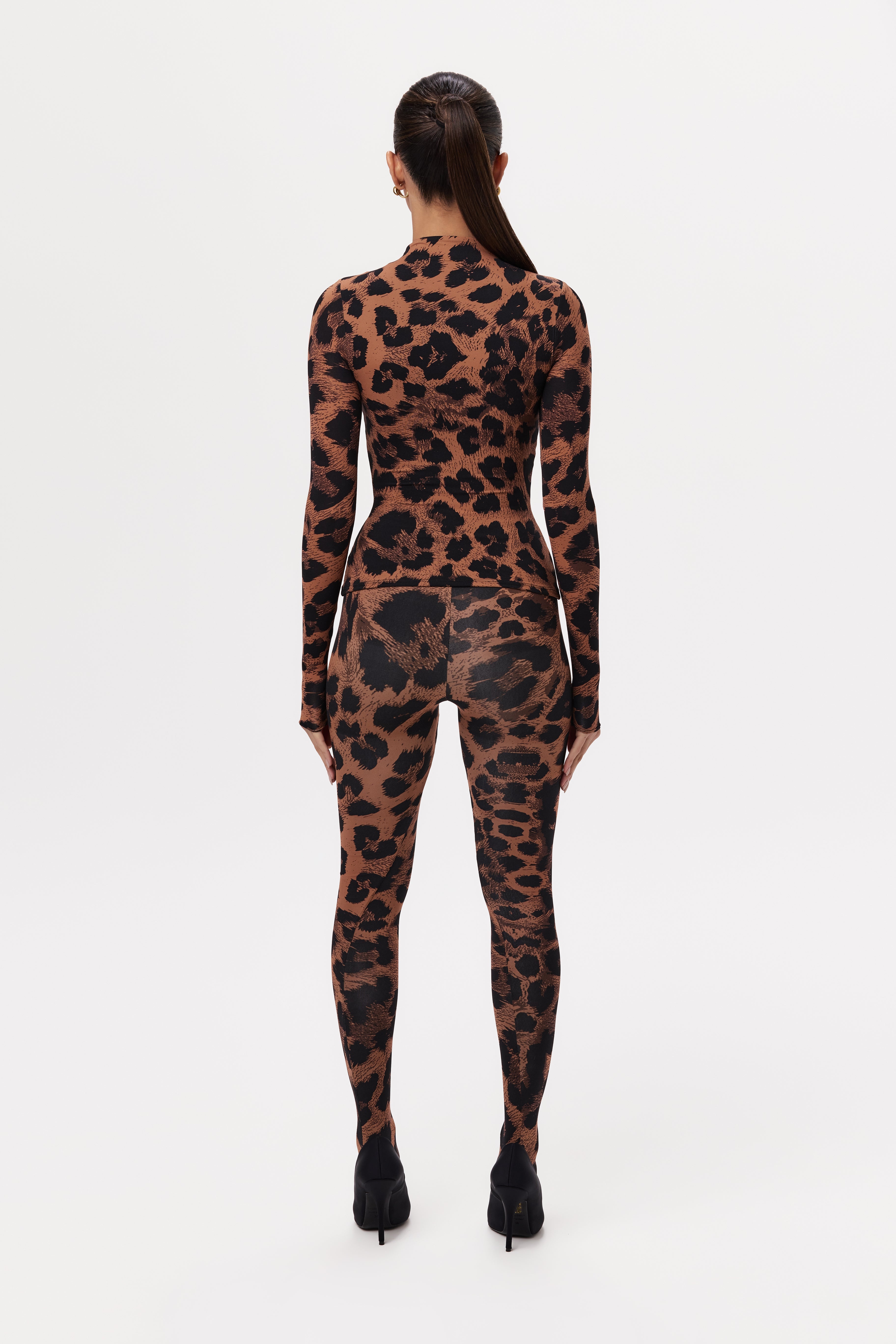 Naked Print Mock Neck Top