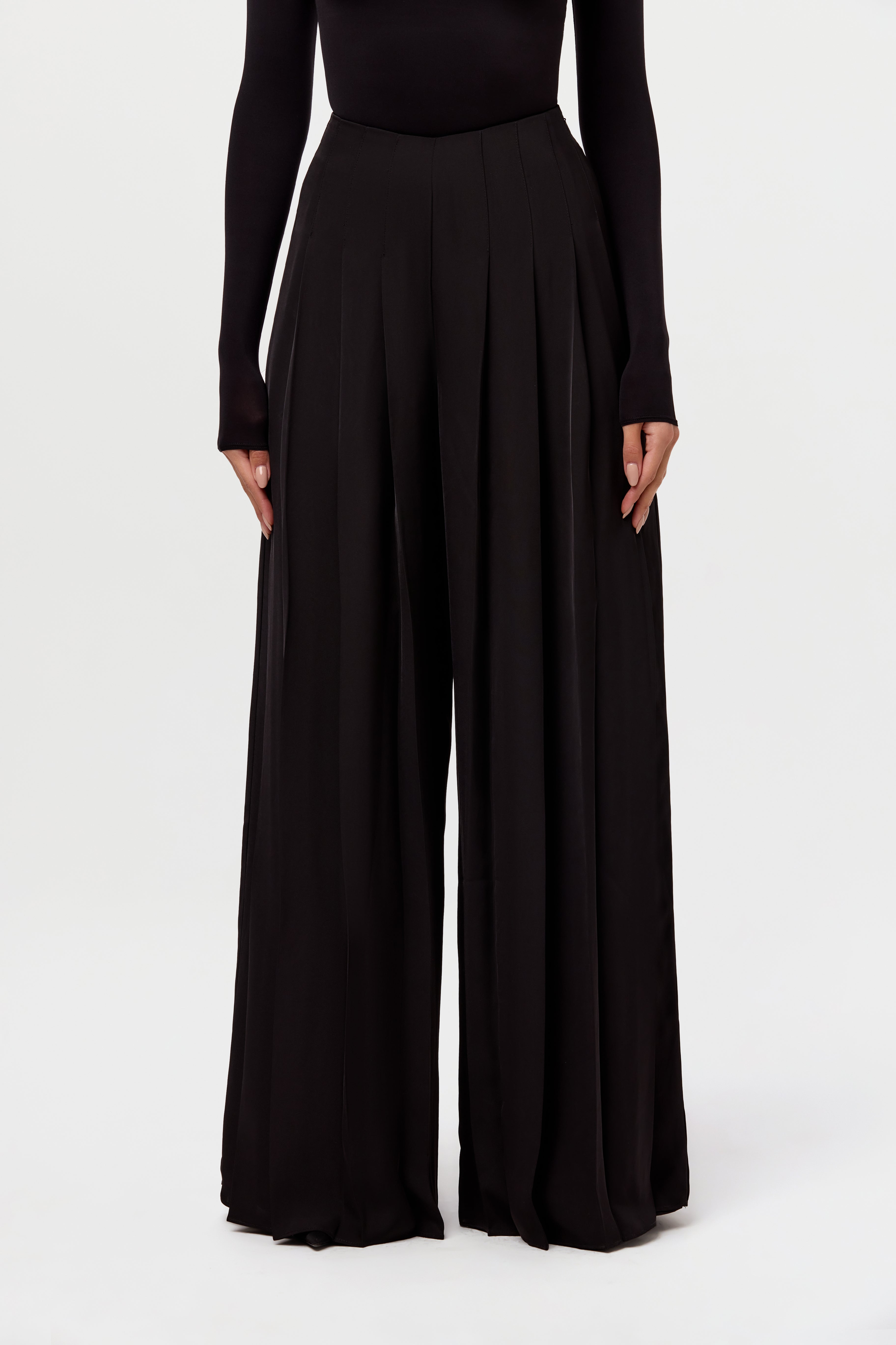 Pleated Wide Leg Pant