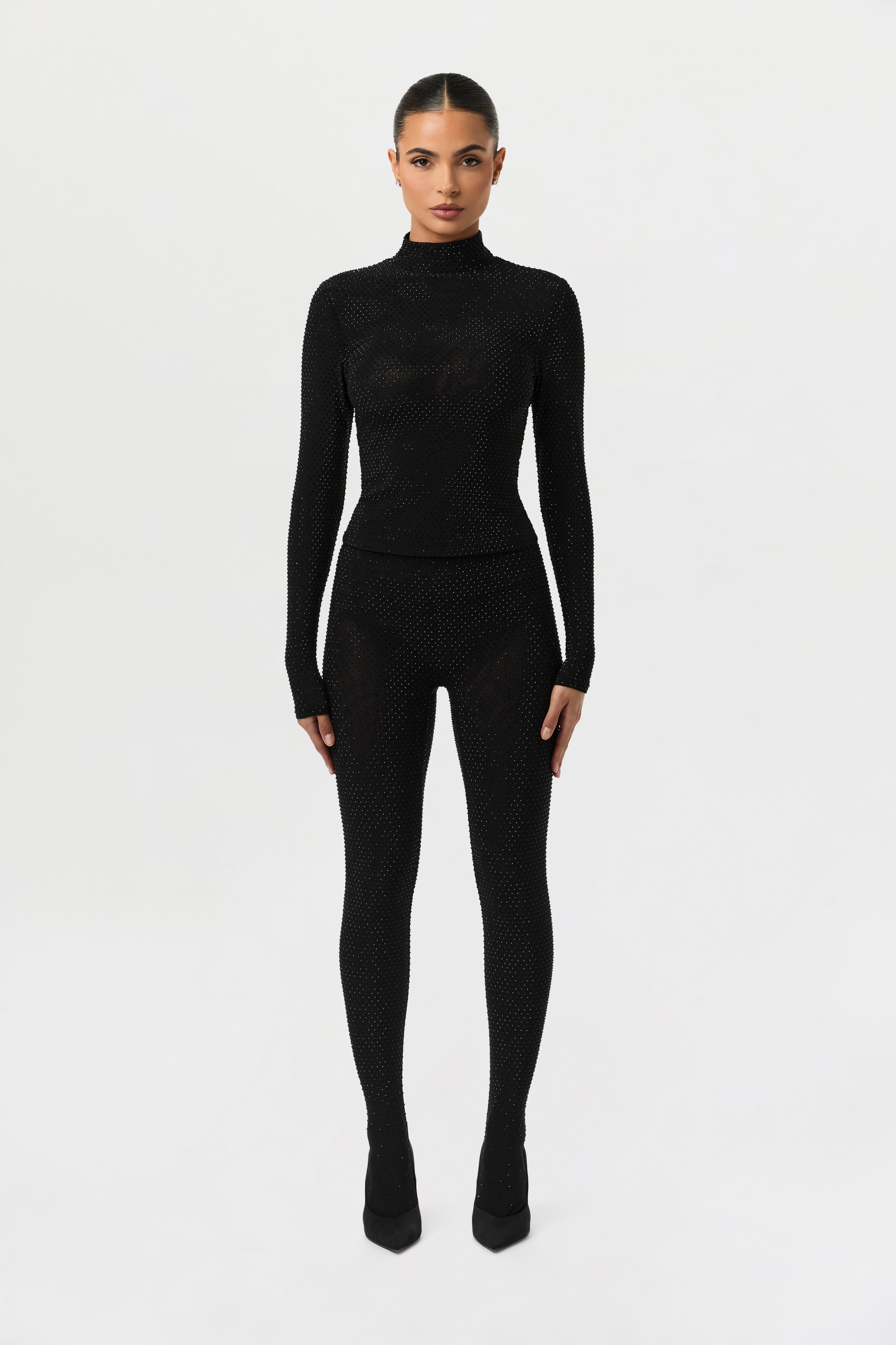 Crystal Closed Toe Leggings