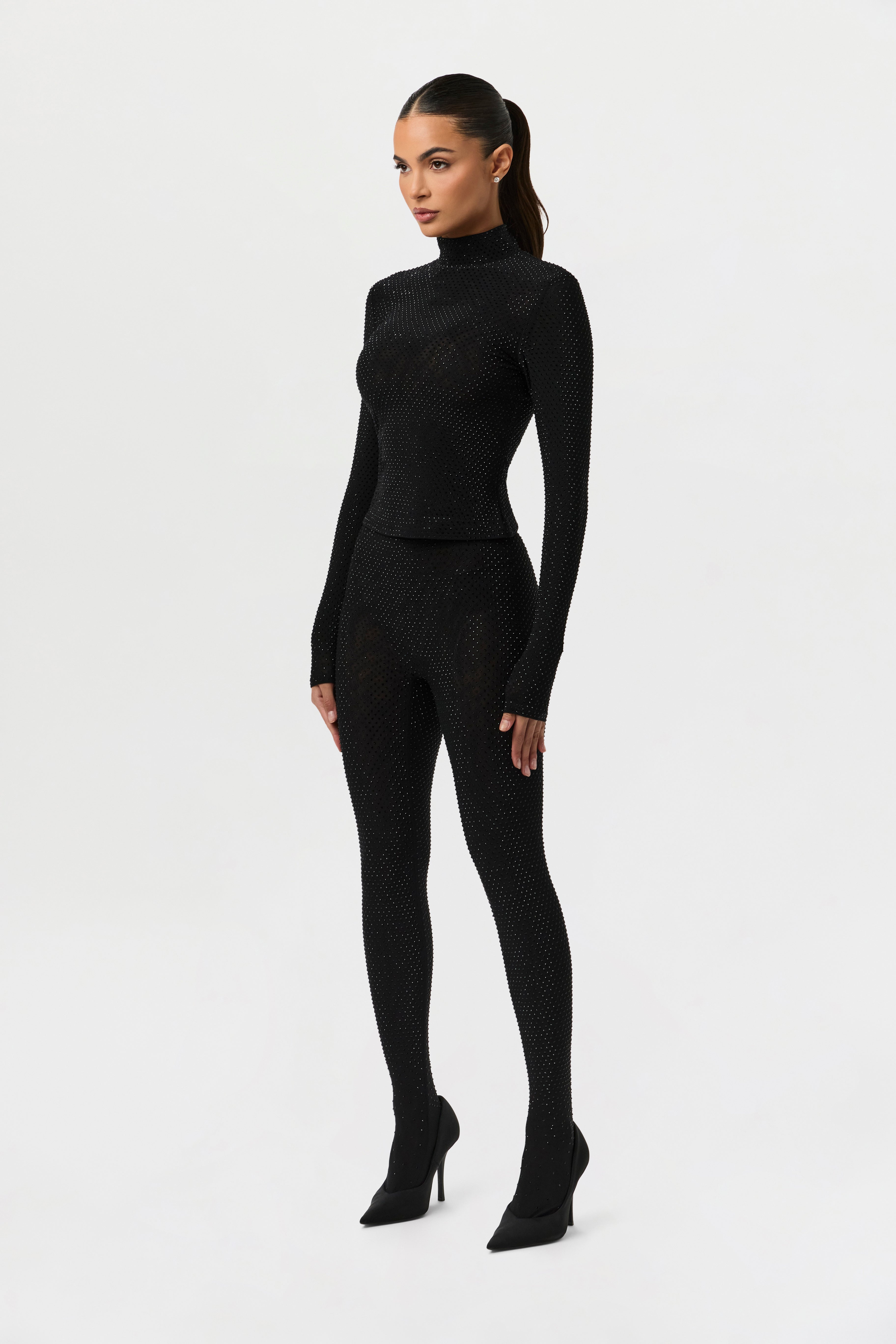 Crystal Closed Toe Leggings