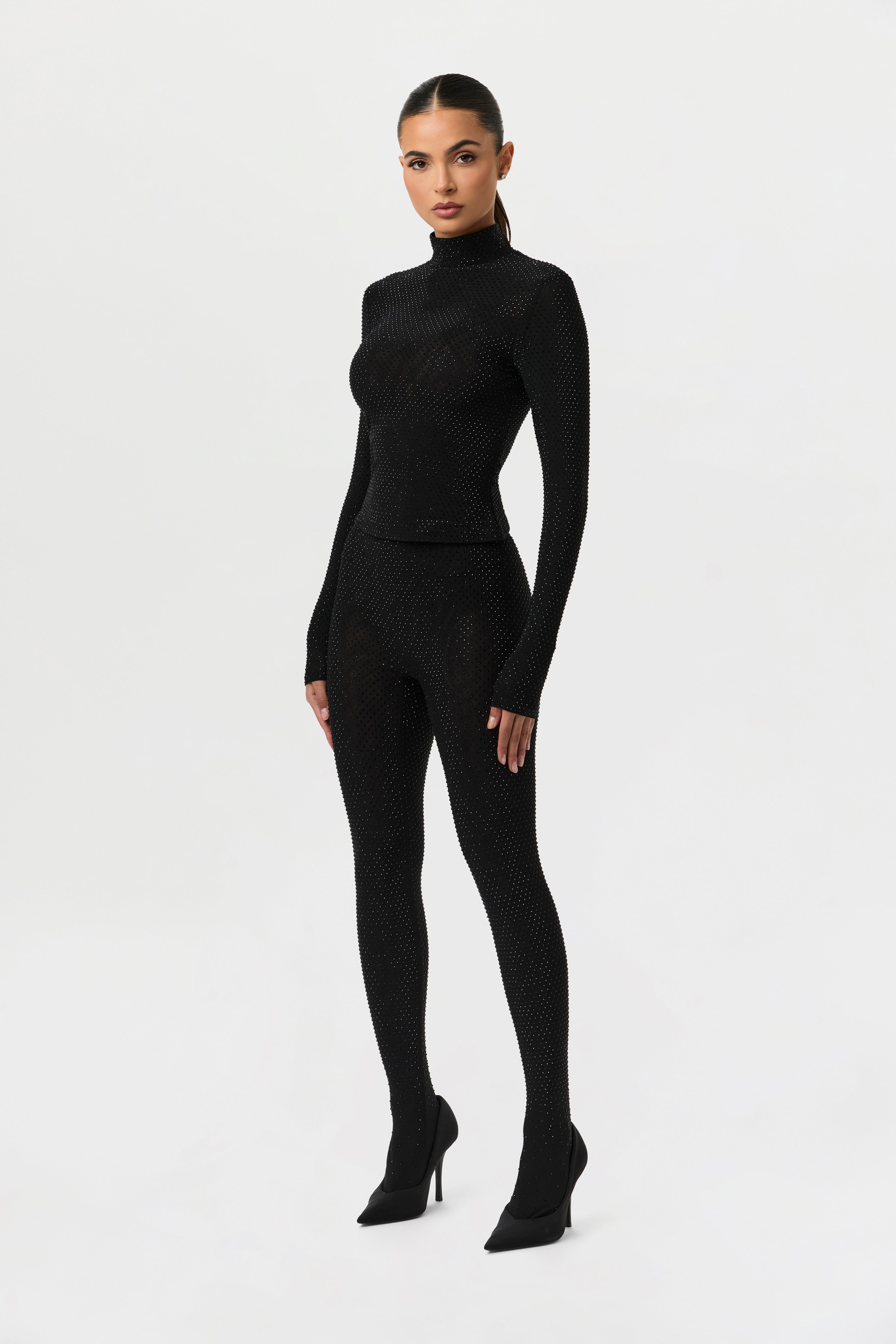 Crystal Closed Toe Leggings