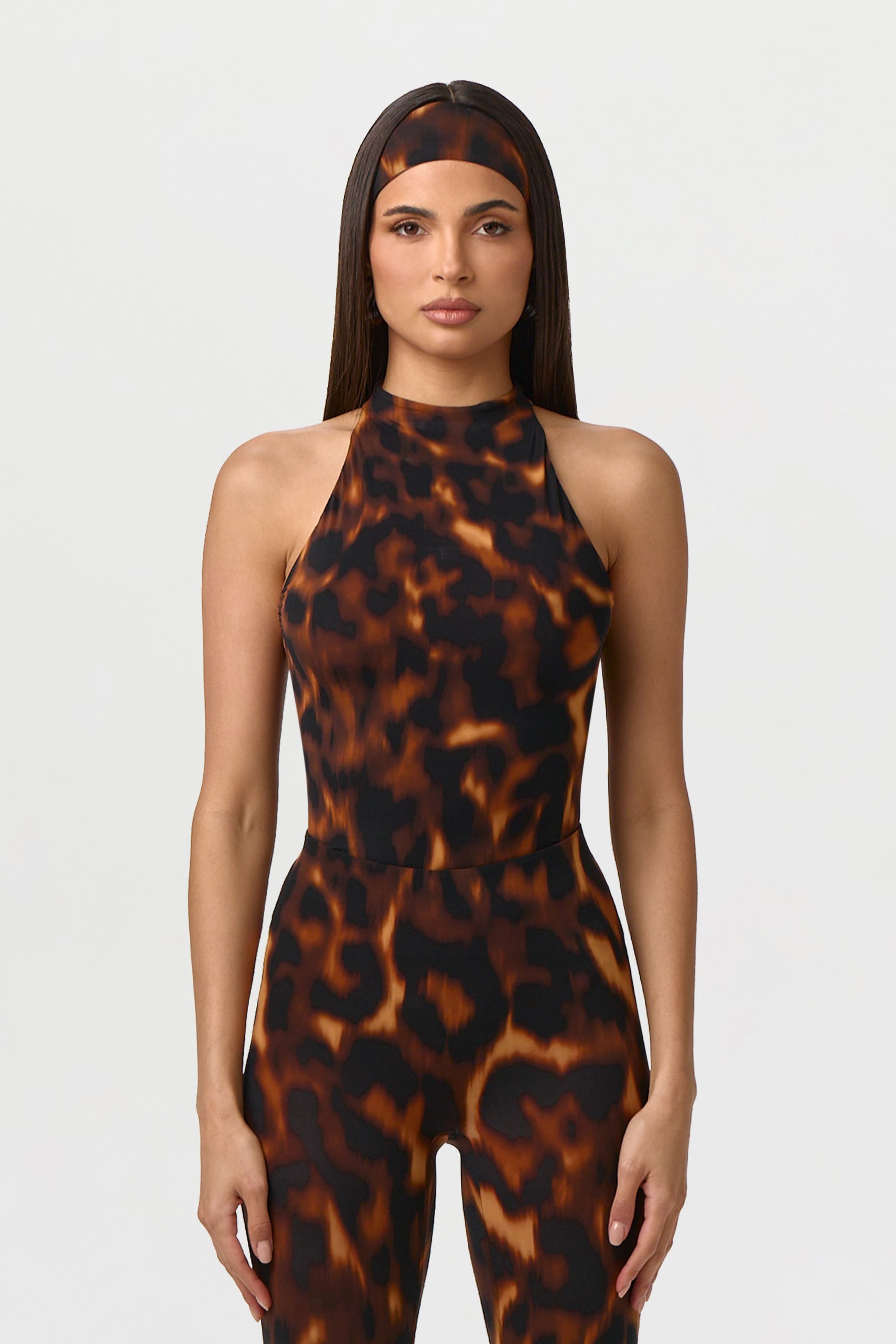Naked Print Racerback Bodysuit