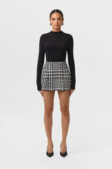 Jacquard Houndstooth Mini Skirt