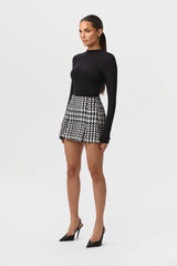 Jacquard Houndstooth Mini Skirt