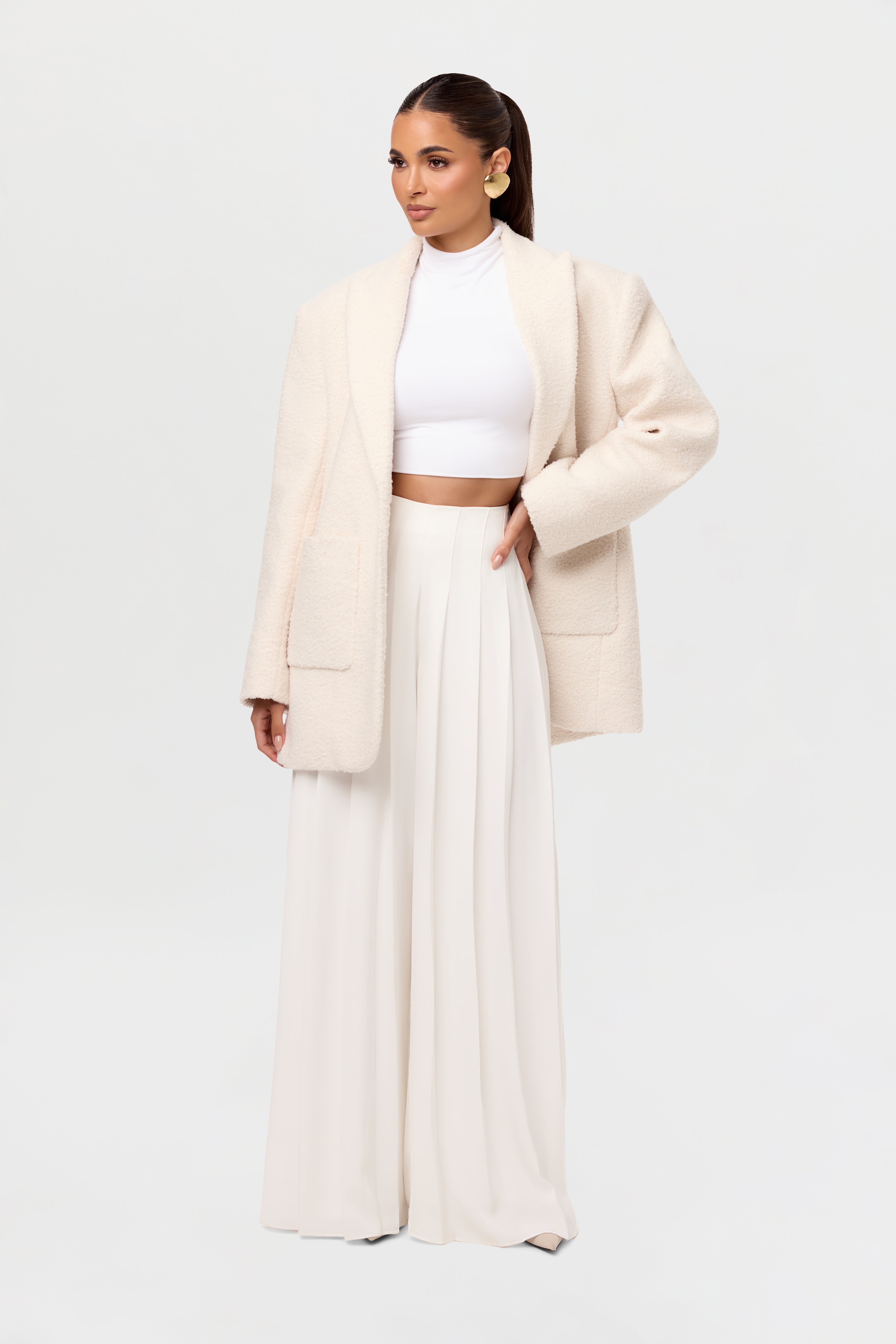 Pleated Wide Leg Pant