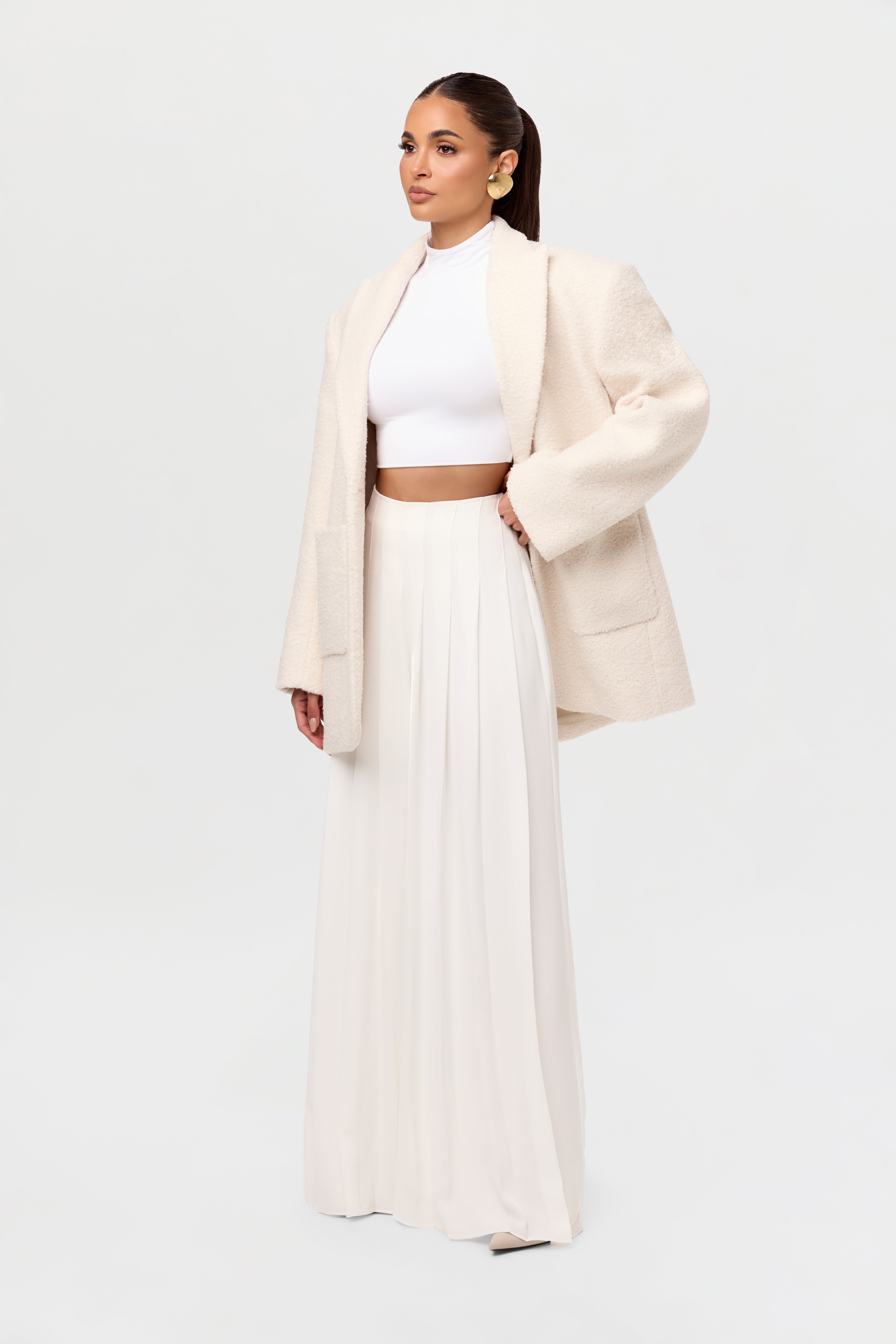 Pleated Wide Leg Pant