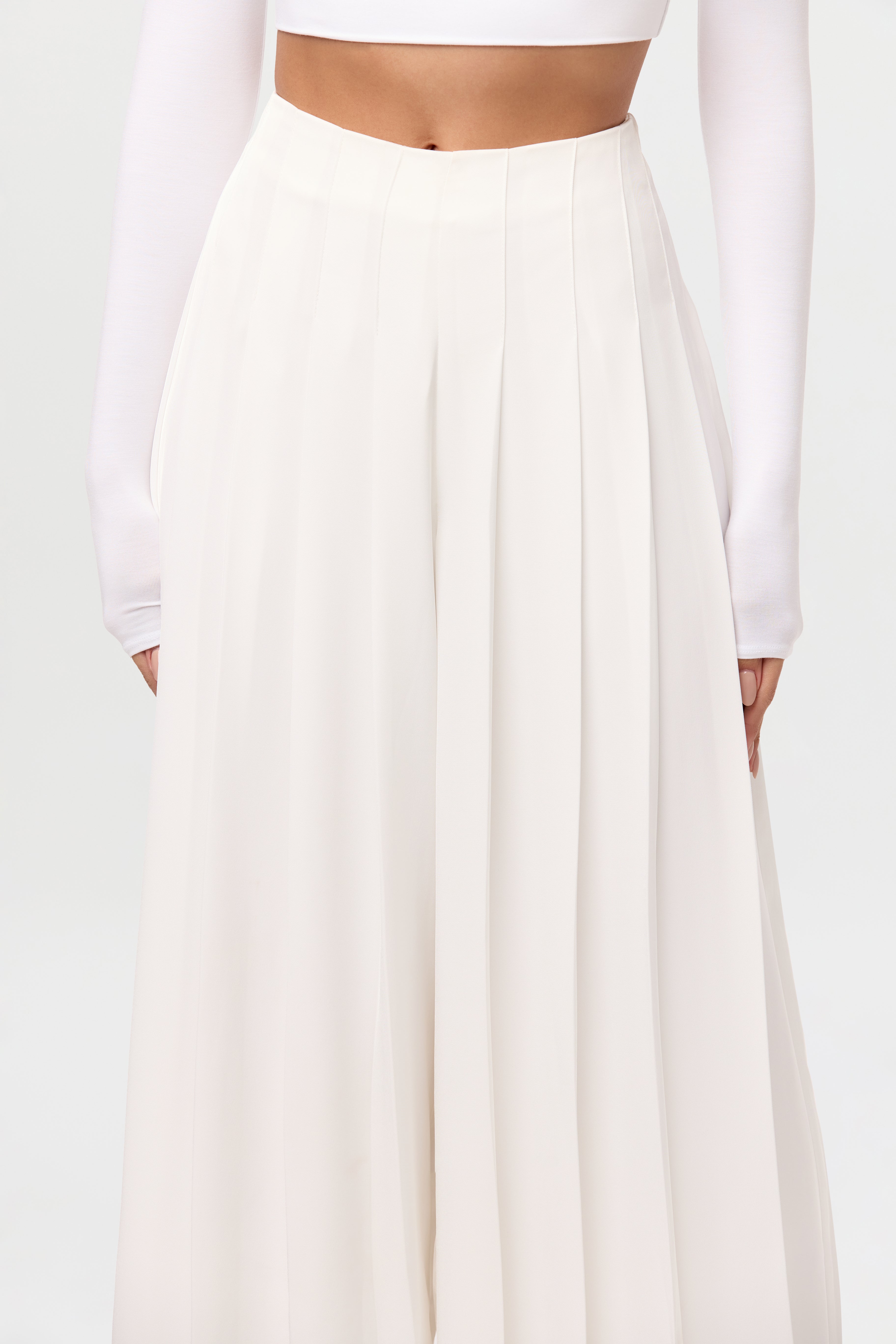 Pleated Wide Leg Pant