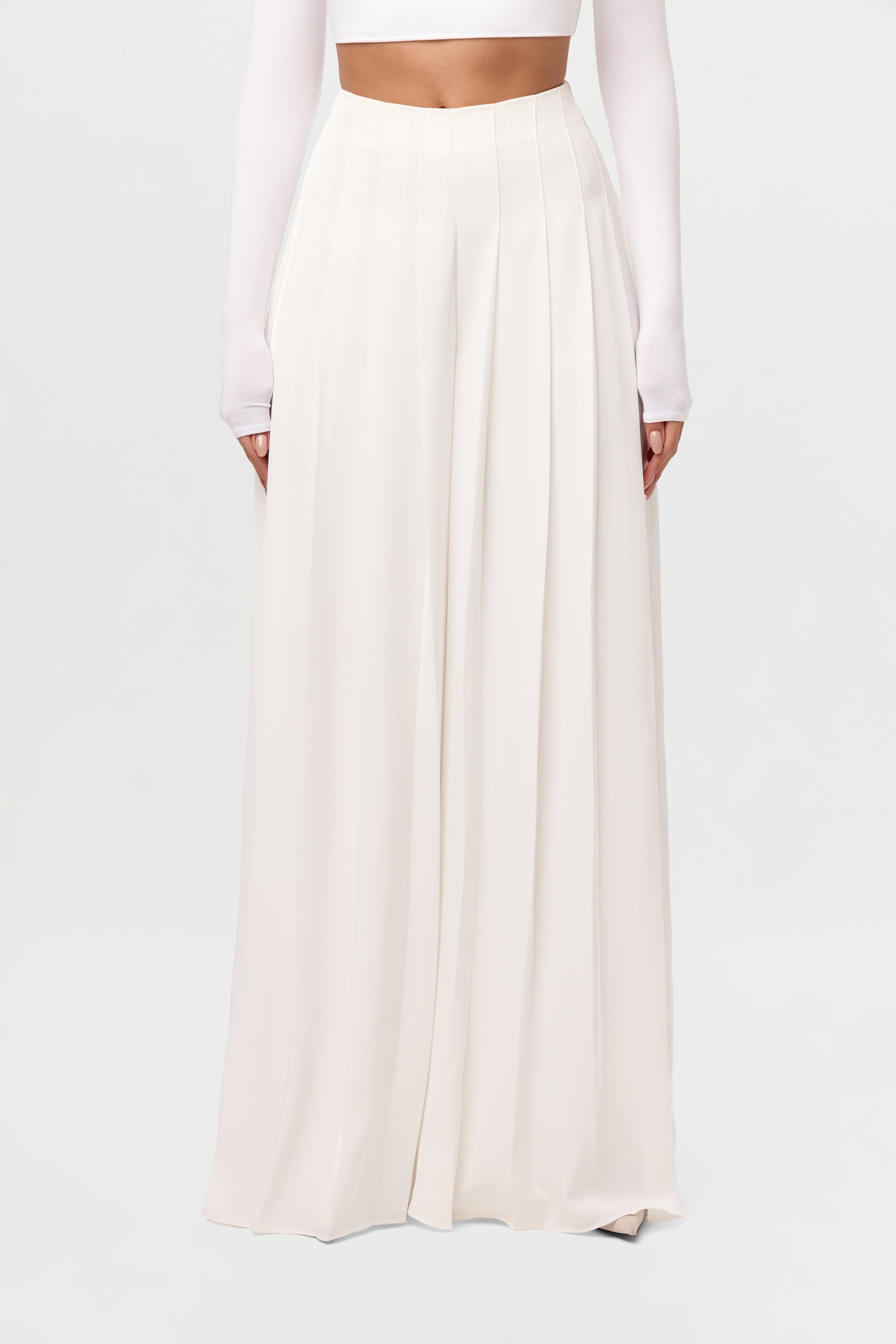 Pleated Wide Leg Pant