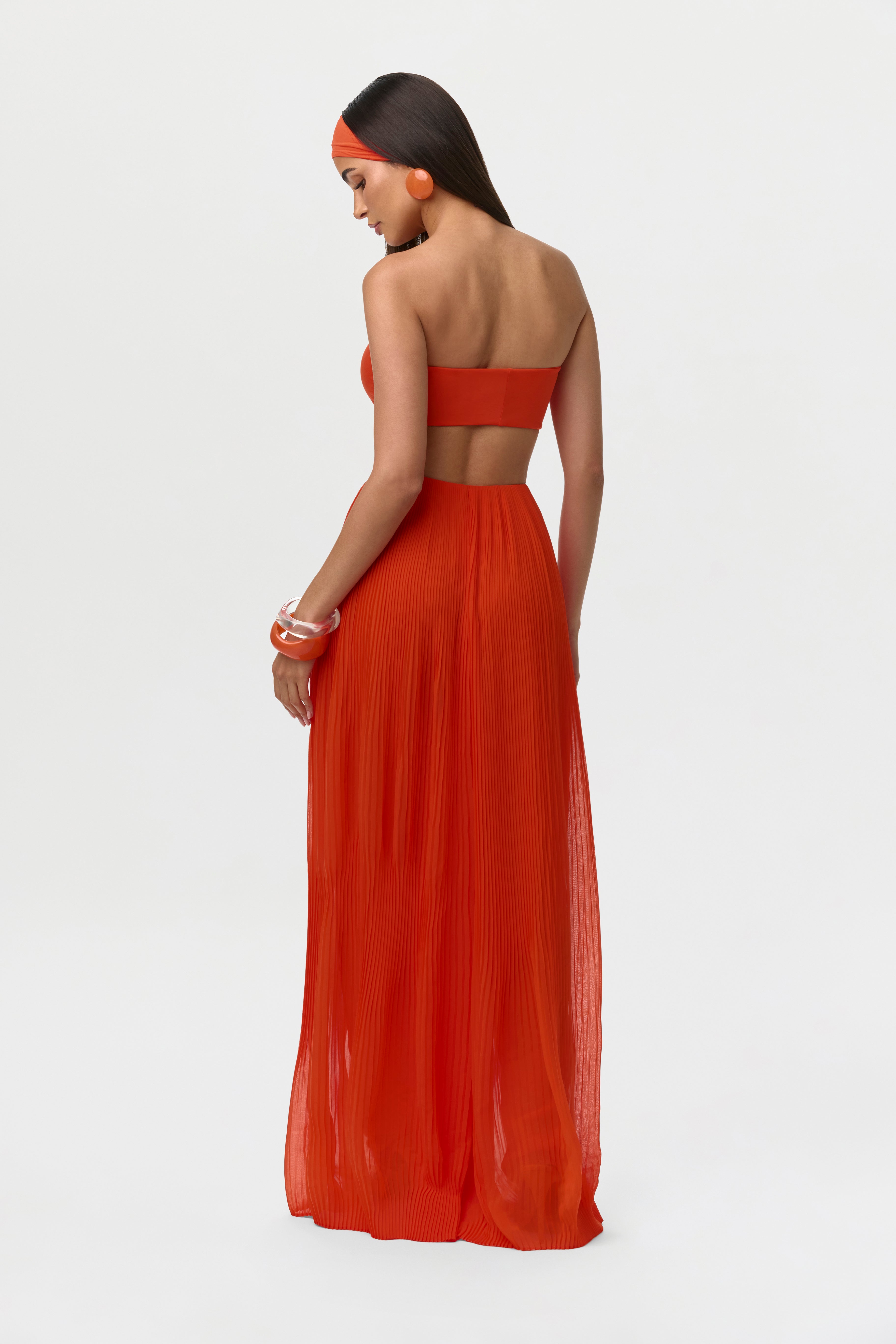 Chiffon Pleated Wide Leg Pants