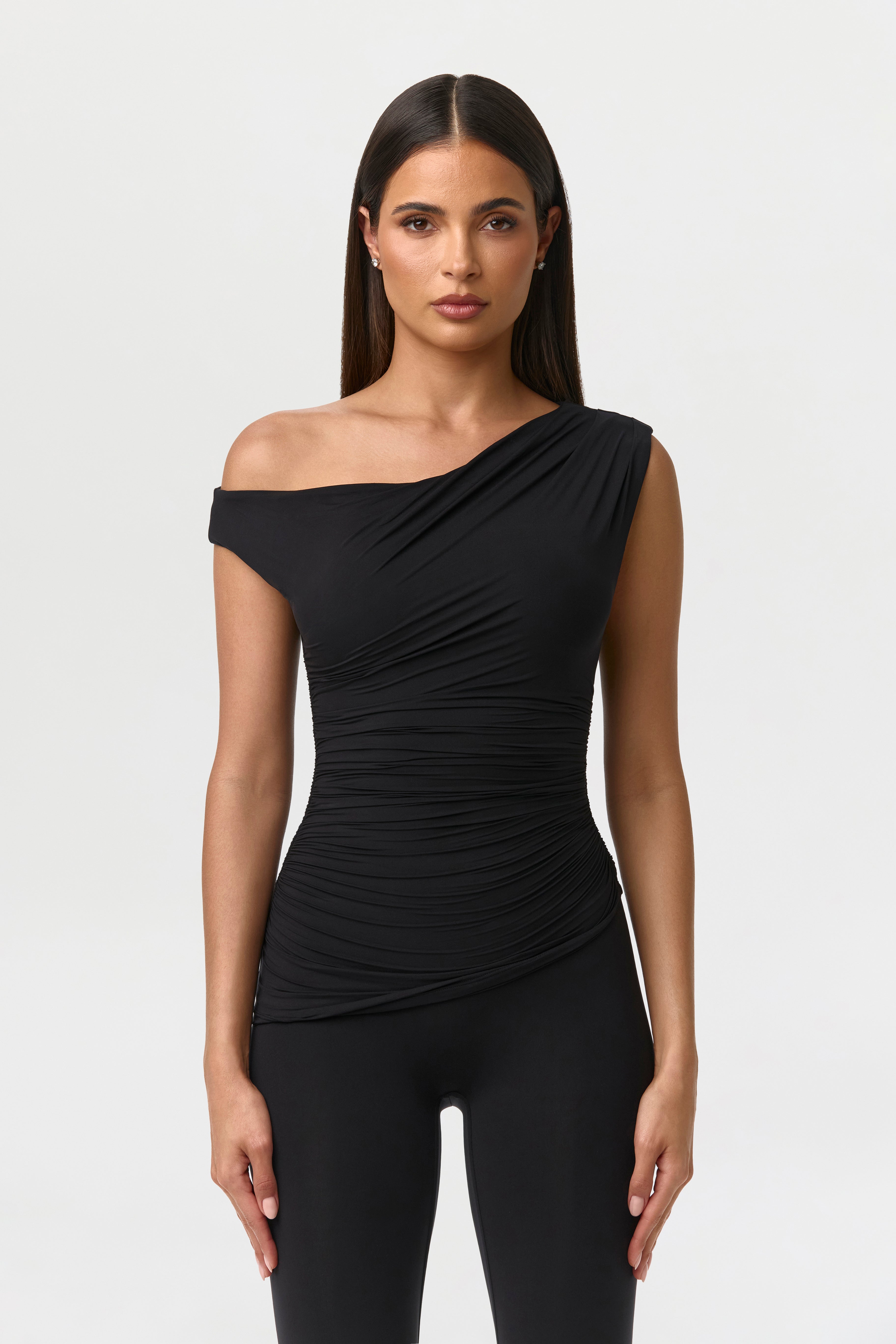 Naked Ruched Off Shoulder Top