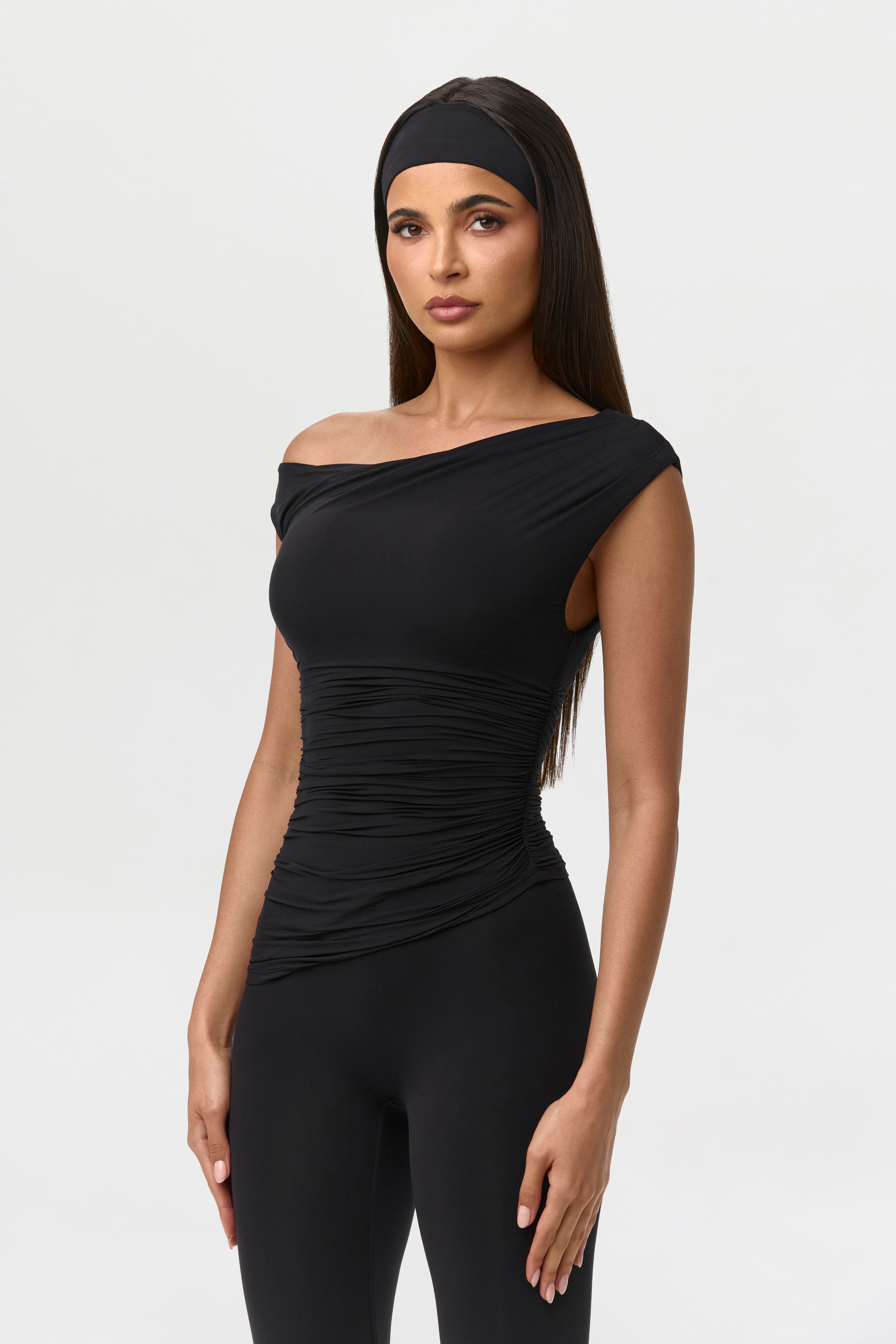 Naked Ruched Off Shoulder Top
