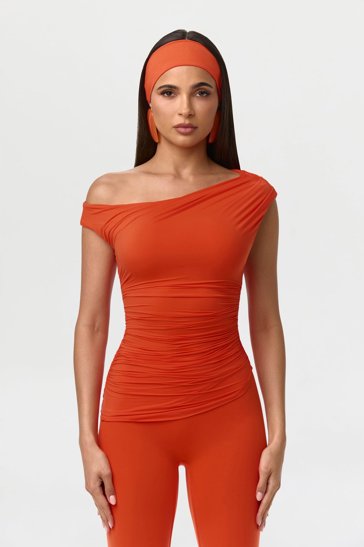Naked Ruched Off Shoulder Top