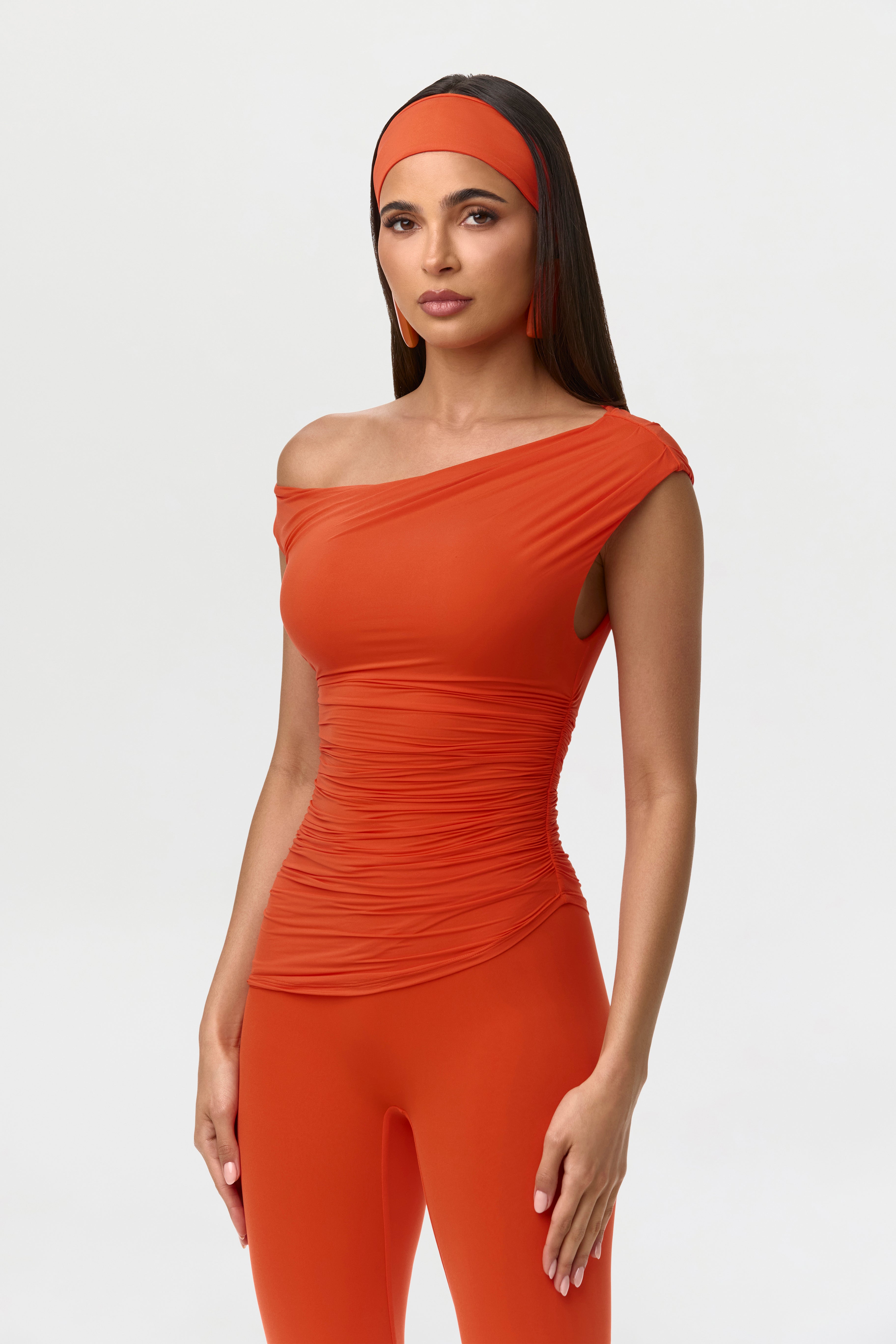 Naked Ruched Off Shoulder Top