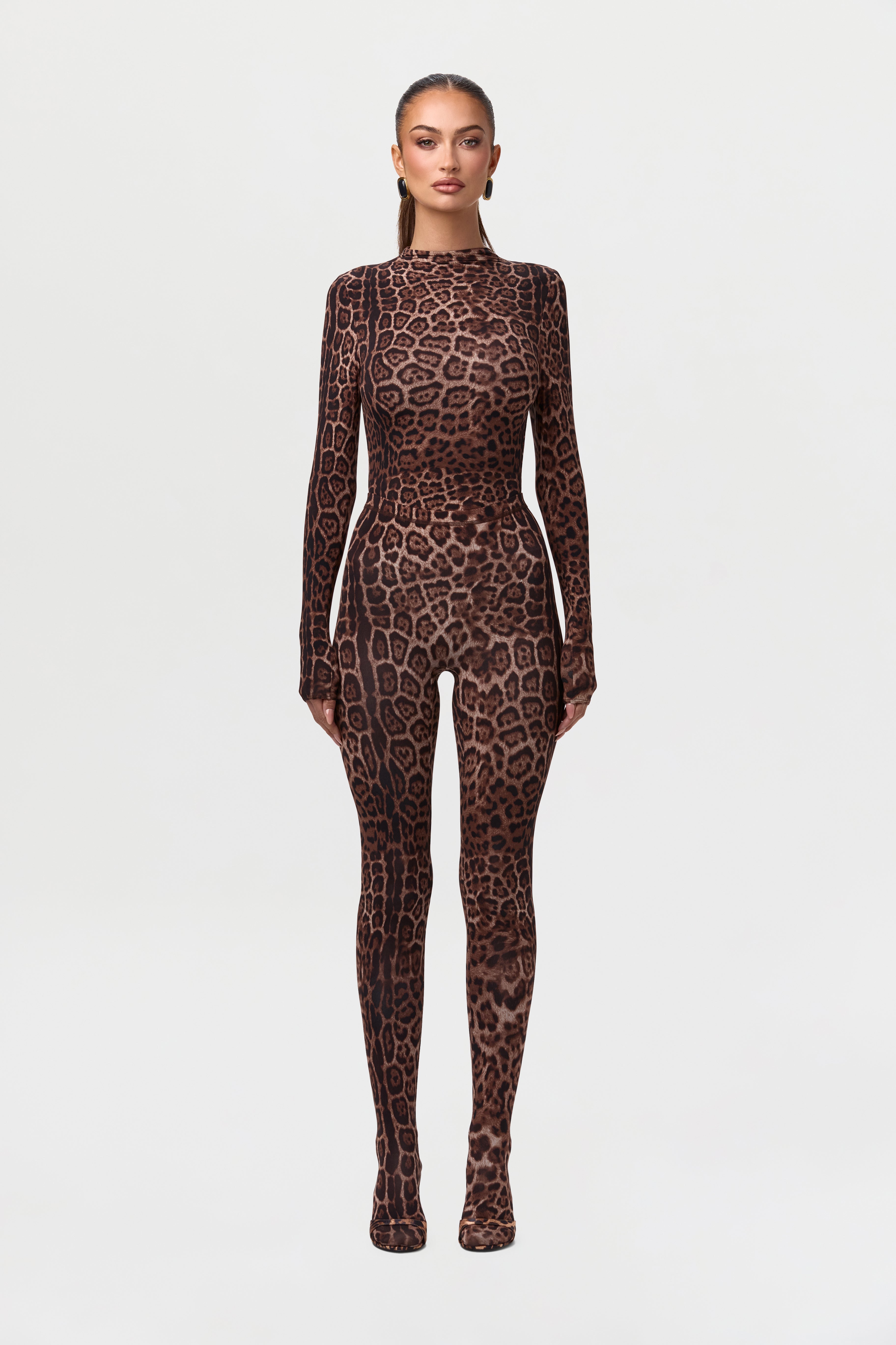 Naked Print Mock Neck Top
