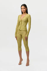 Stretch Lace Cropped Legging