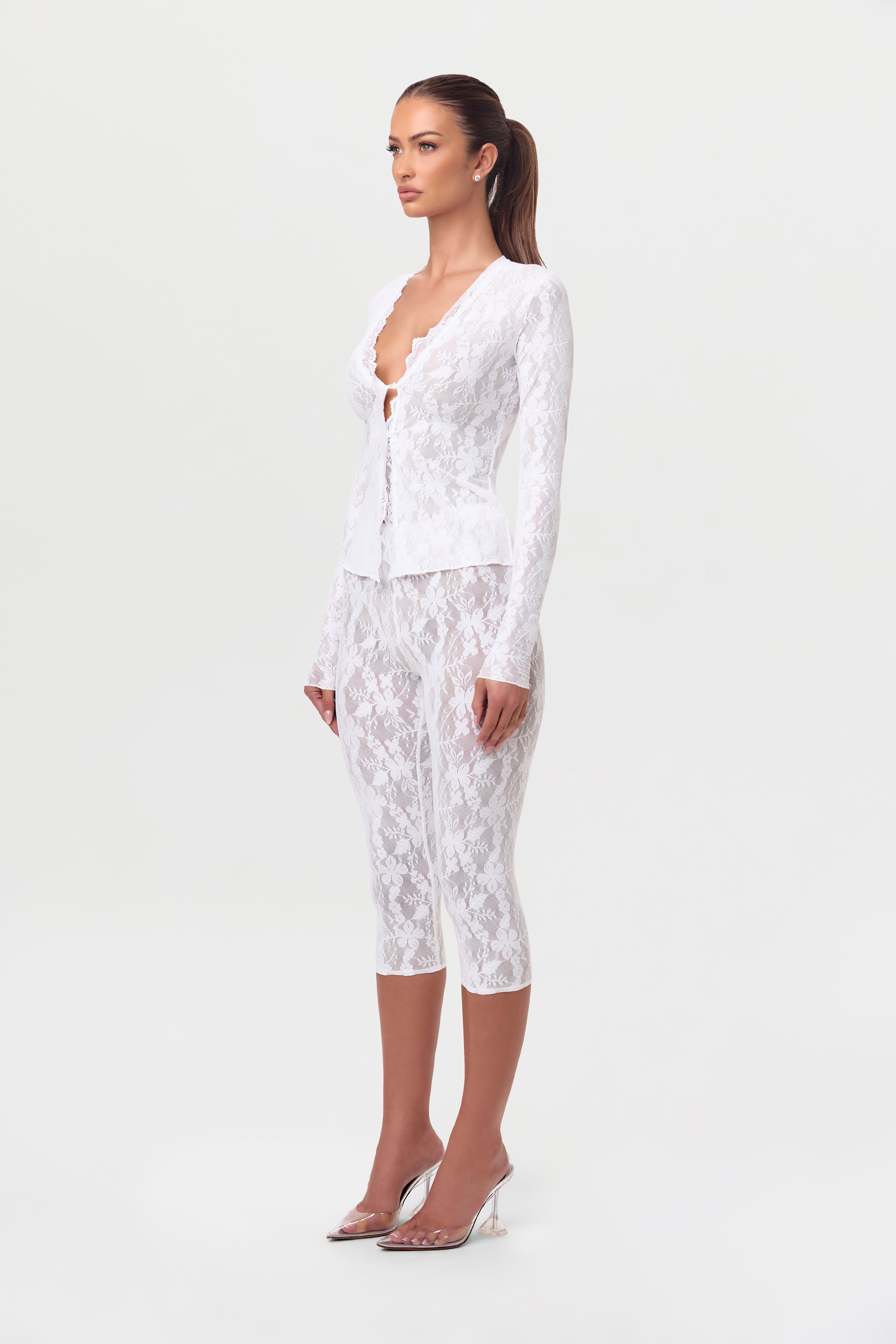 Stretch Lace Cropped Legging
