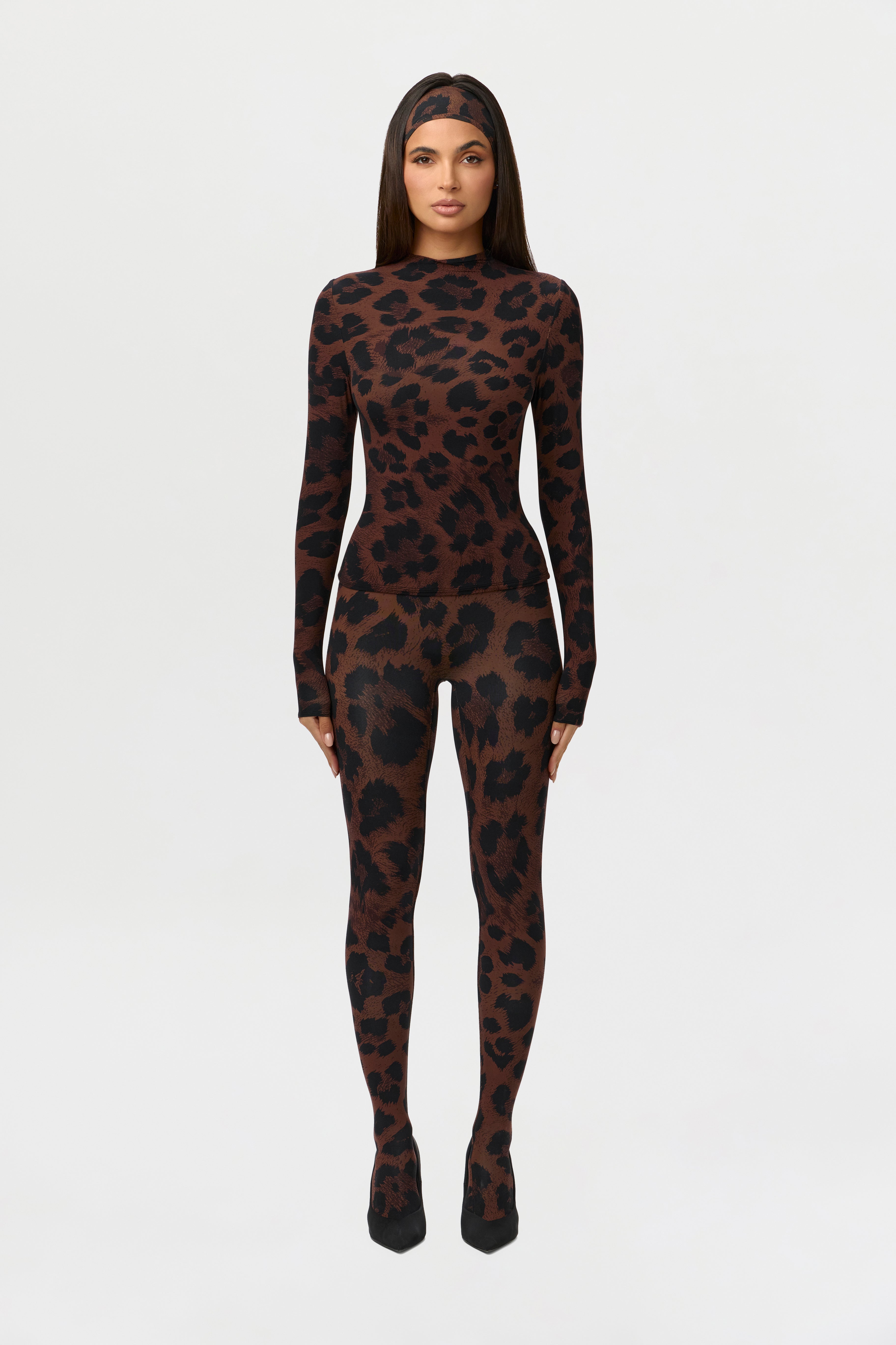 Naked Print Mock Neck Top