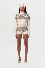 Knit Fair Isle Hot Pants