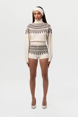 Knit Fair Isle Hot Pants