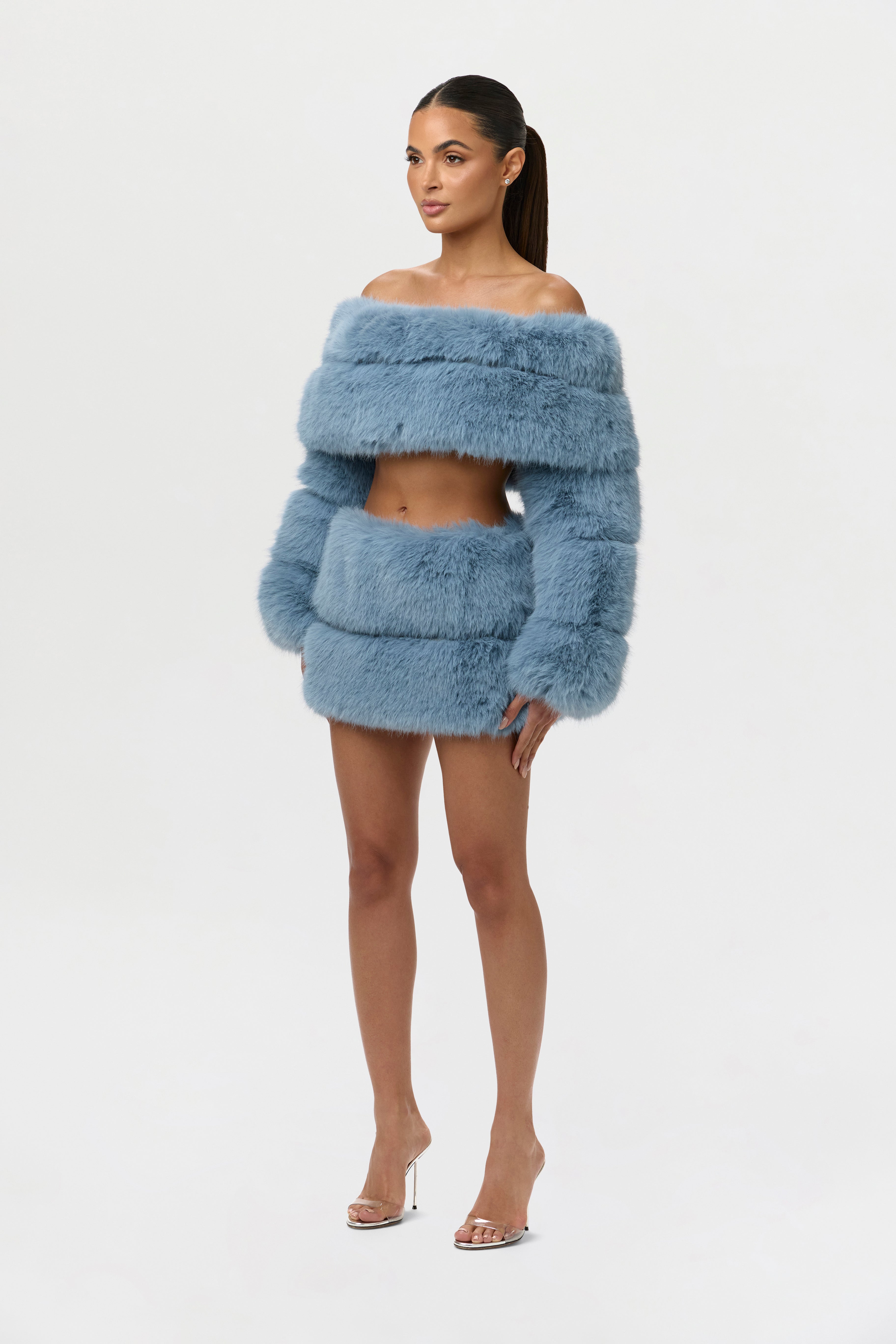 Faux Fur Pelted Mini Skirt