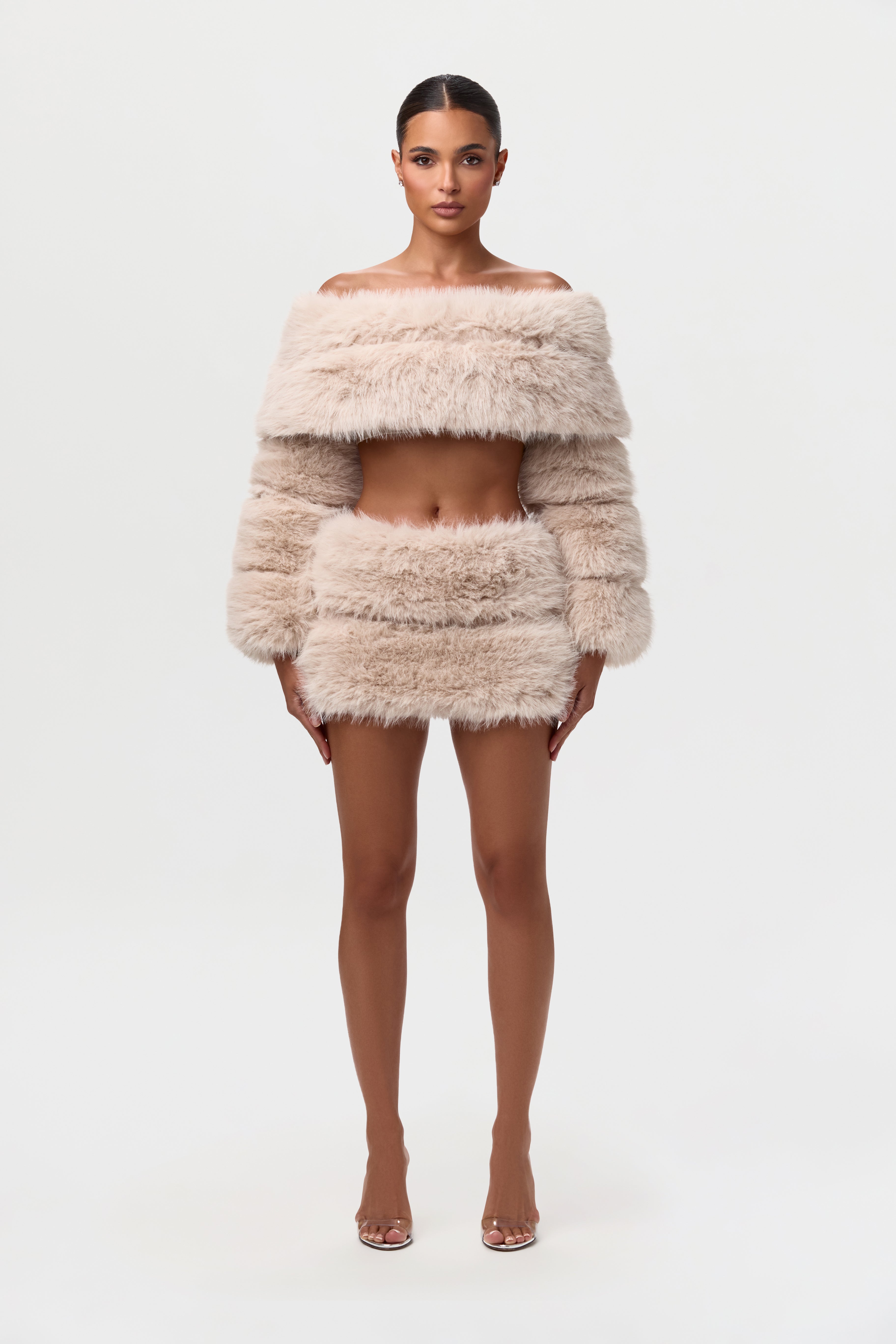 Faux Fur Pelted Mini Skirt