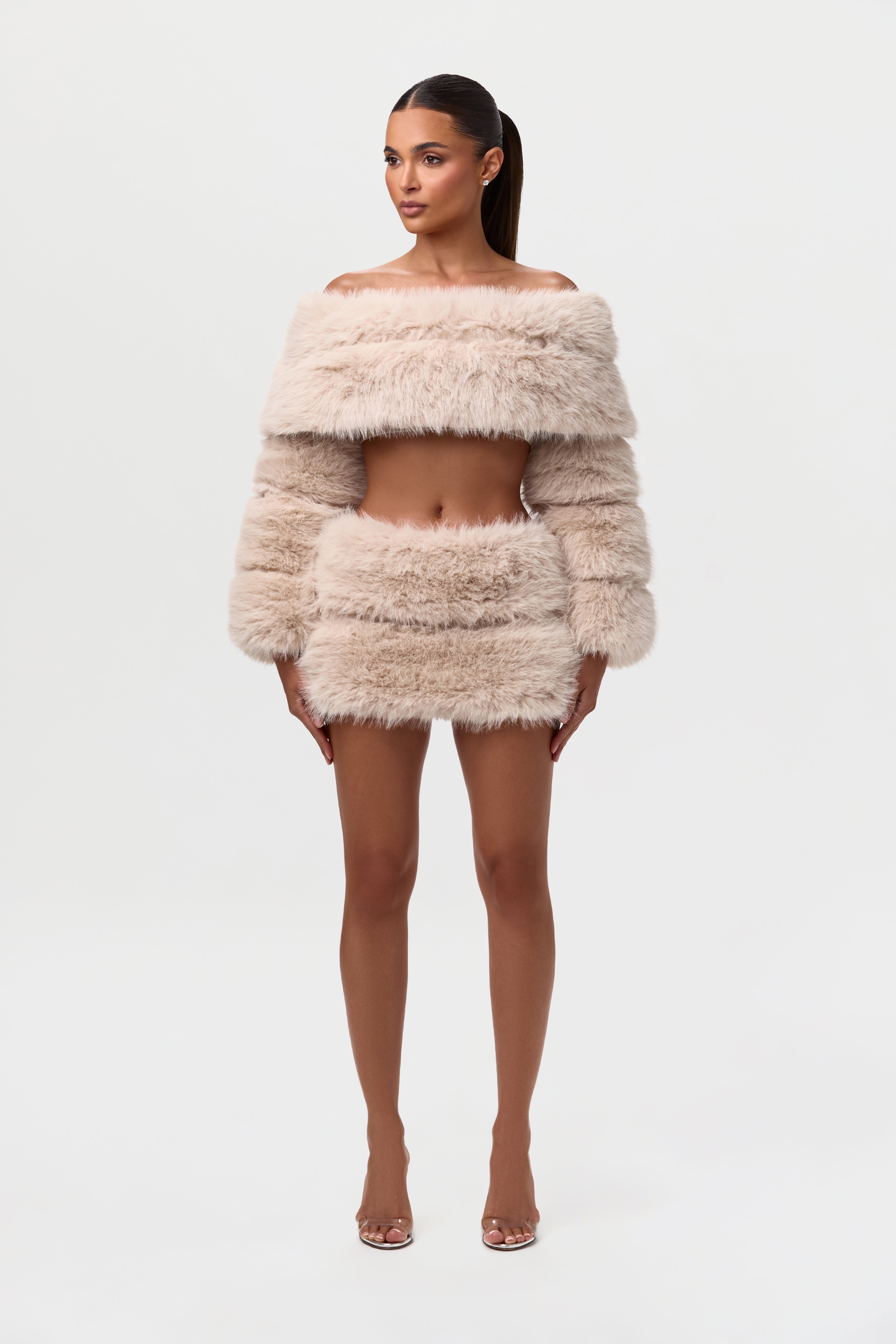 Faux Fur Pelted Mini Skirt