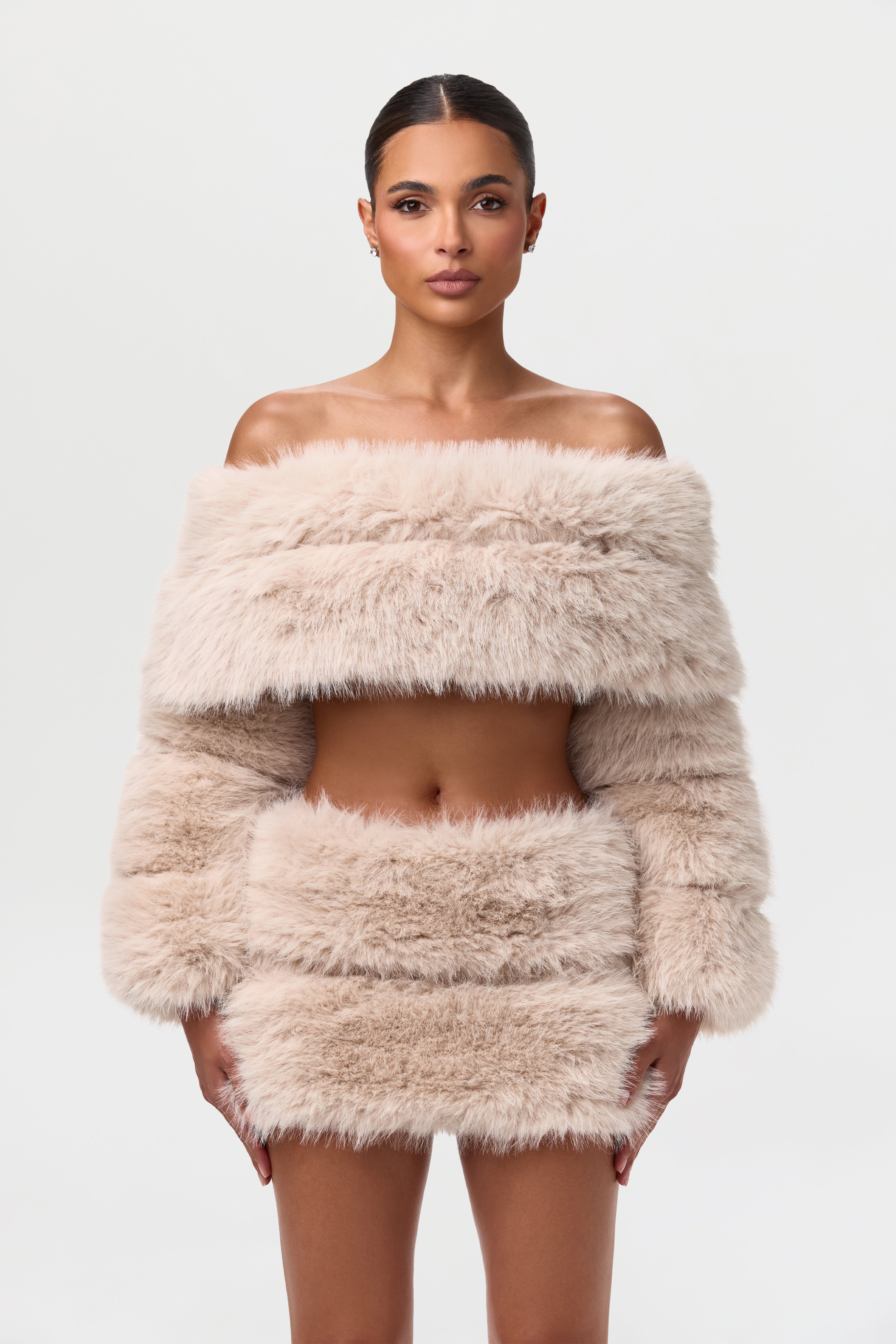 Faux Fur Pelted Mini Skirt