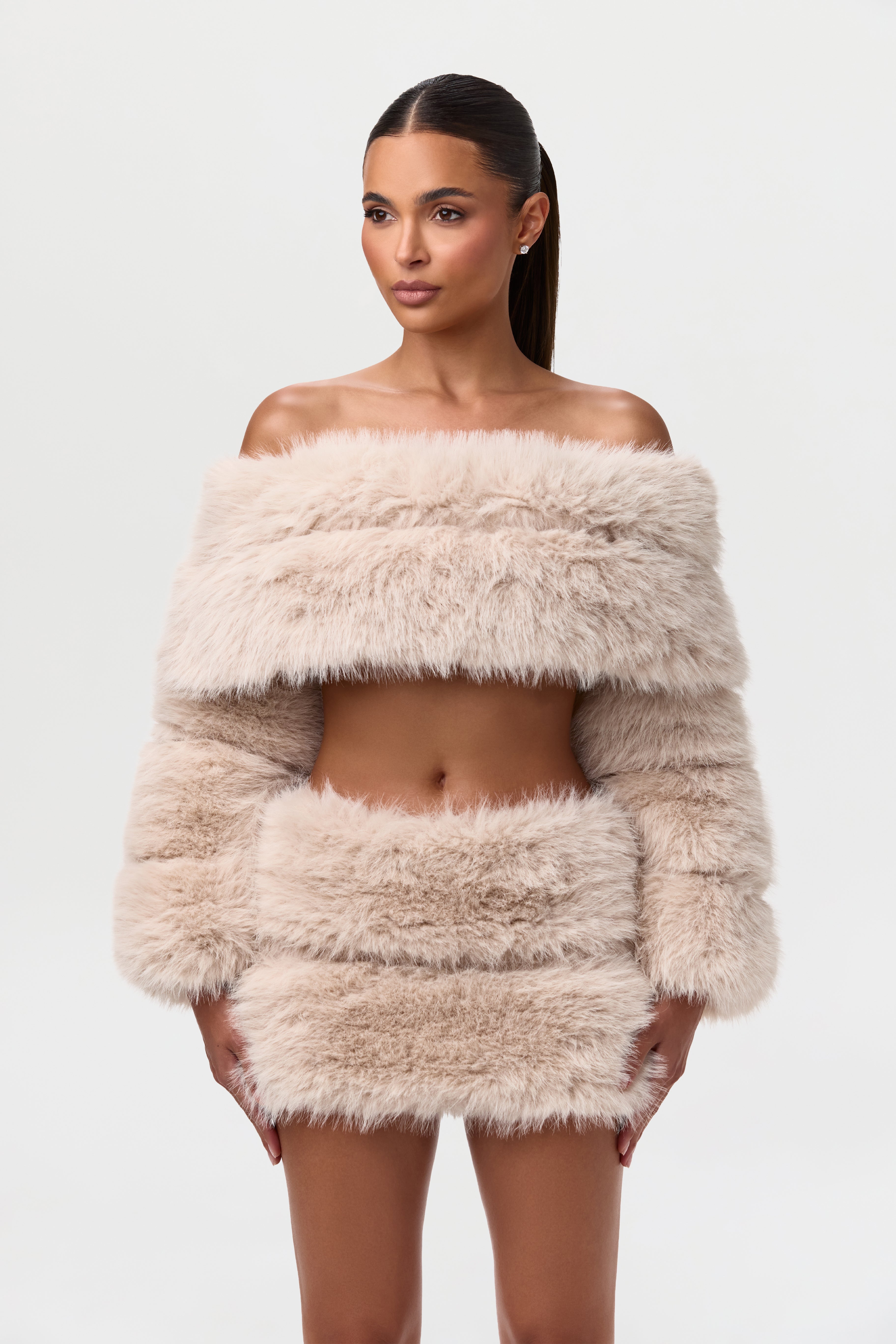 Faux Fur Pelted Mini Skirt