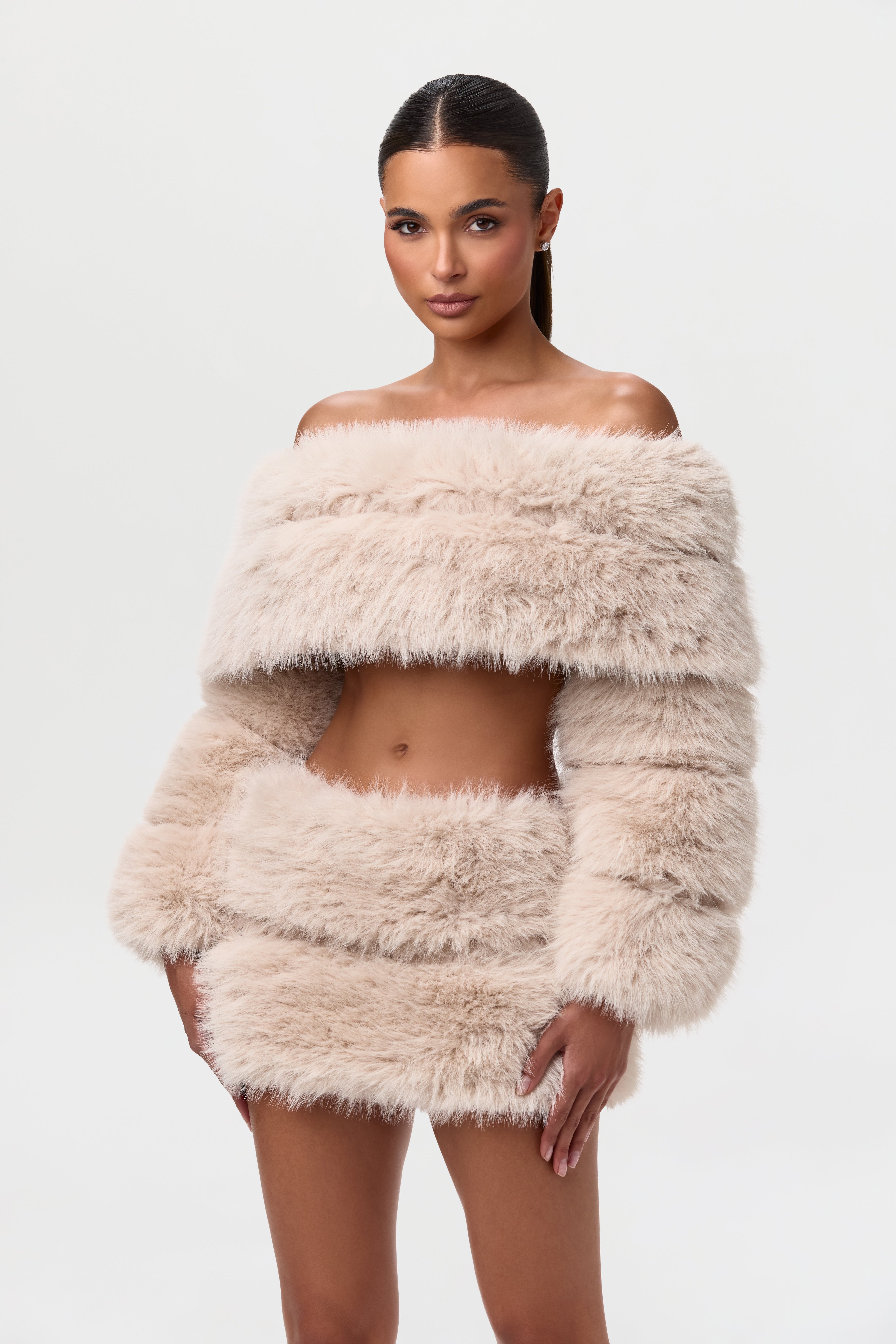 Faux Fur Pelted Mini Skirt
