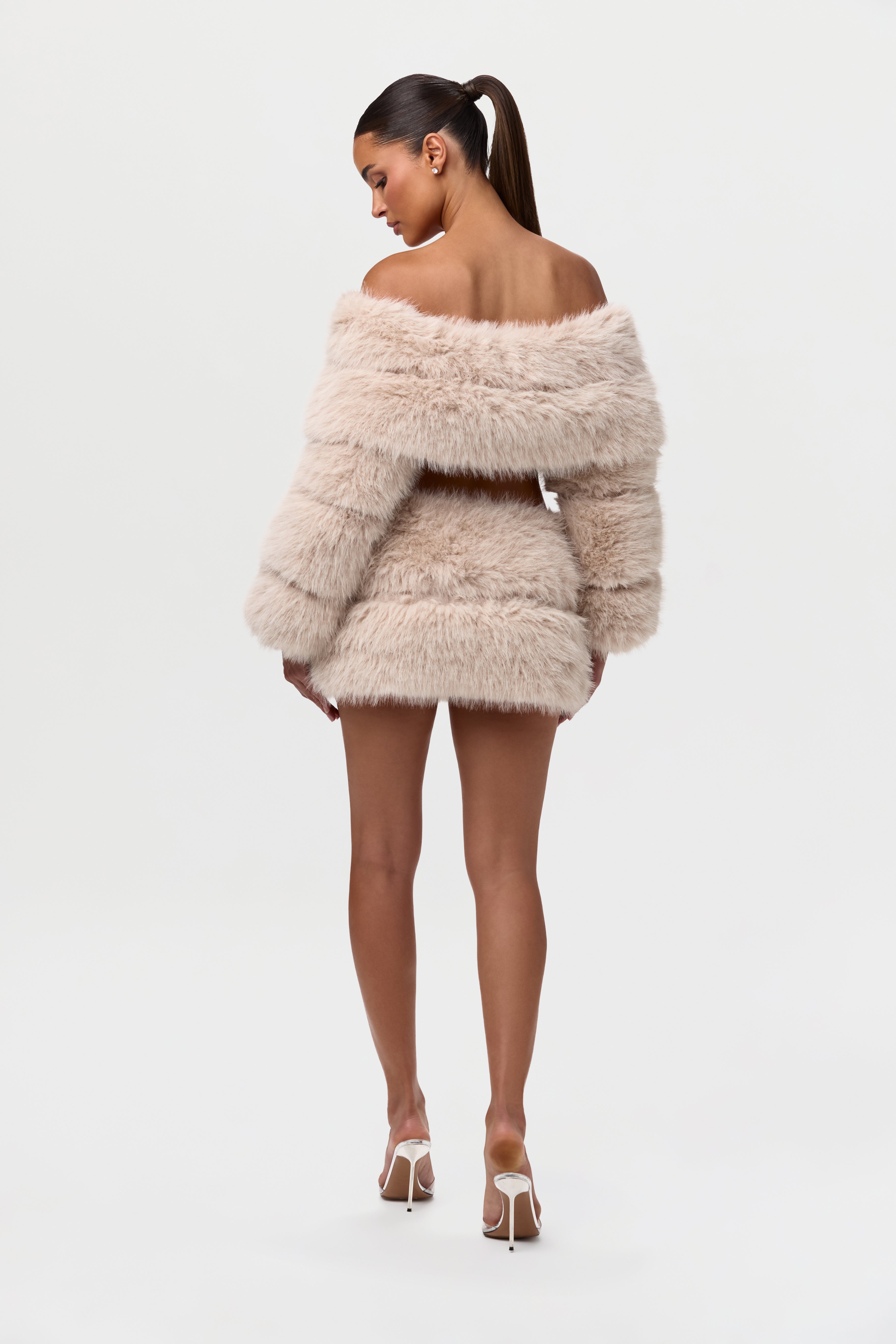 Faux Fur Pelted Mini Skirt