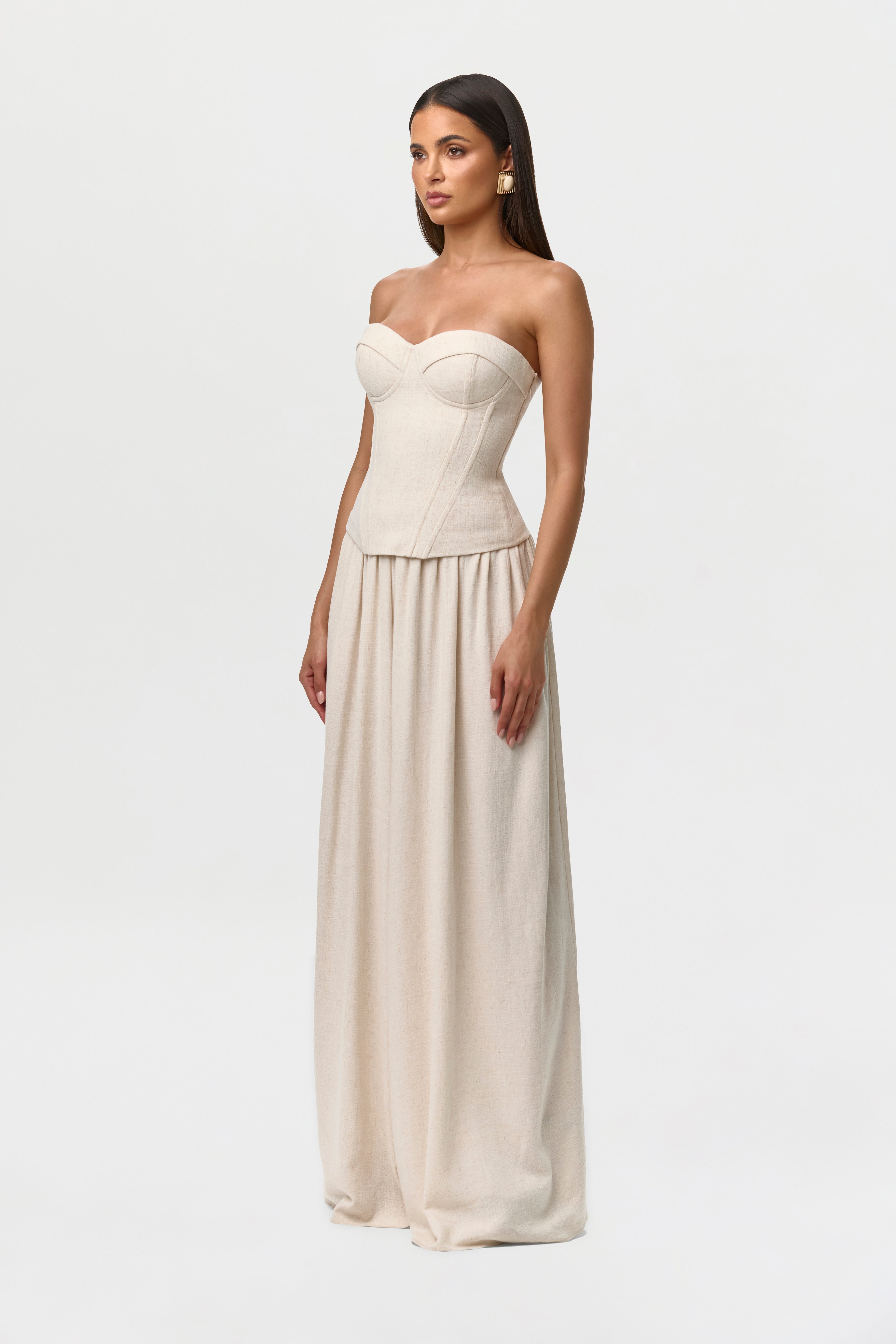 Linen Pleated Wide Leg Pants