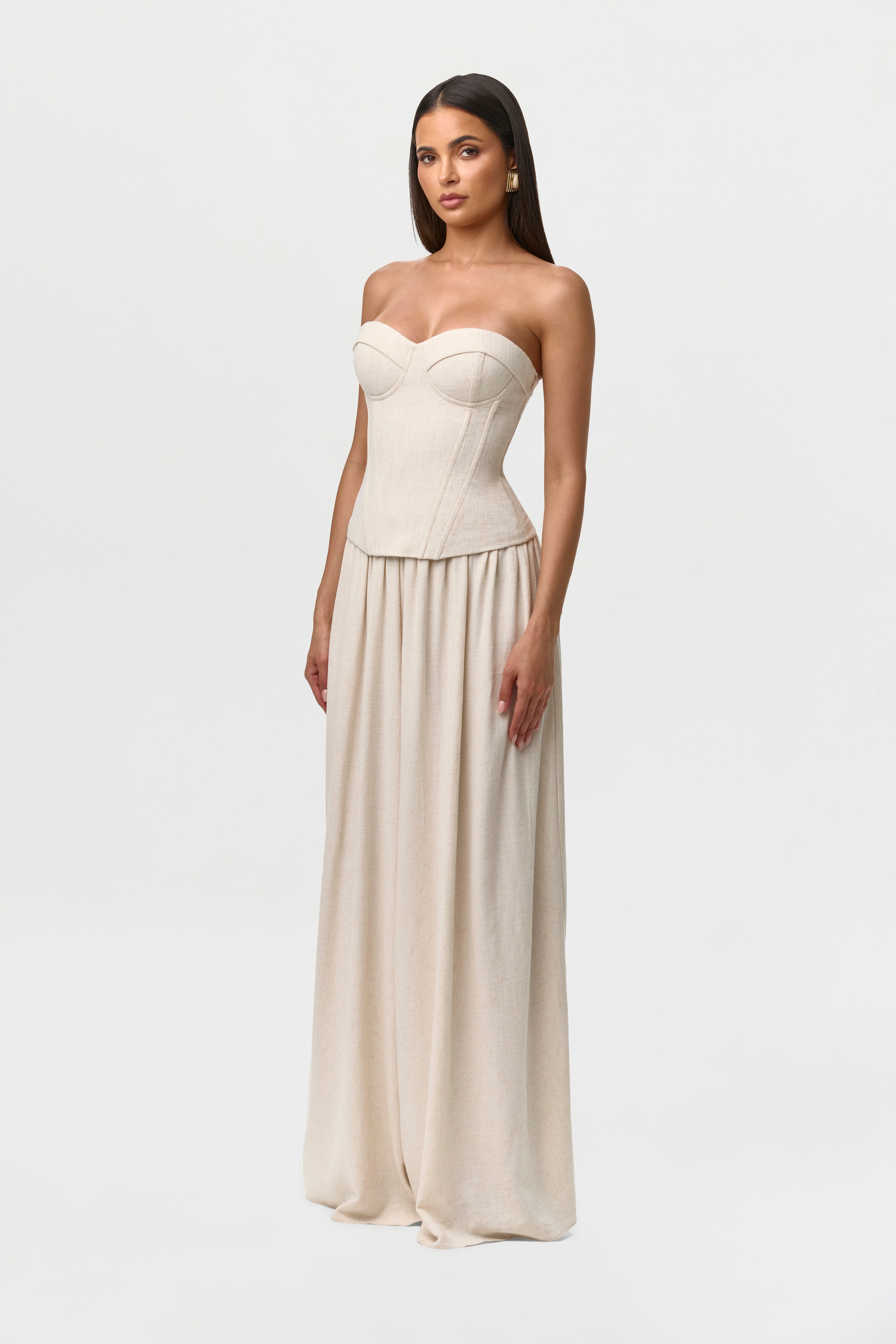 Linen Pleated Wide Leg Pants