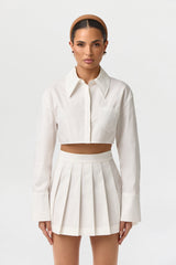Shirting Pleated Mini Skirt