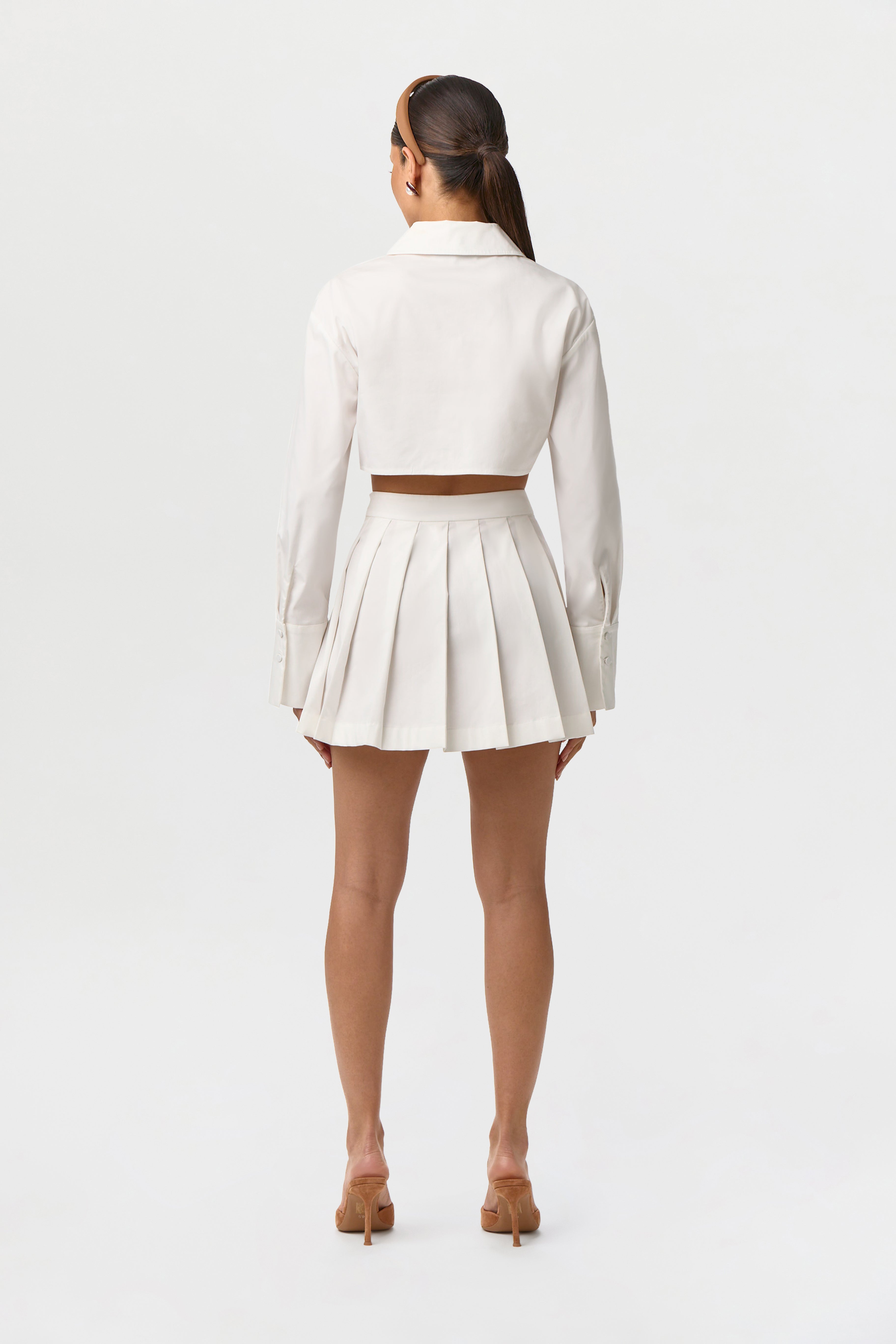 Shirting Pleated Mini Skirt