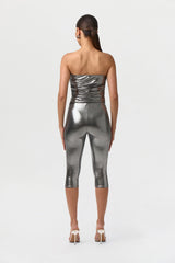 Foil Jersey Capri Leggings
