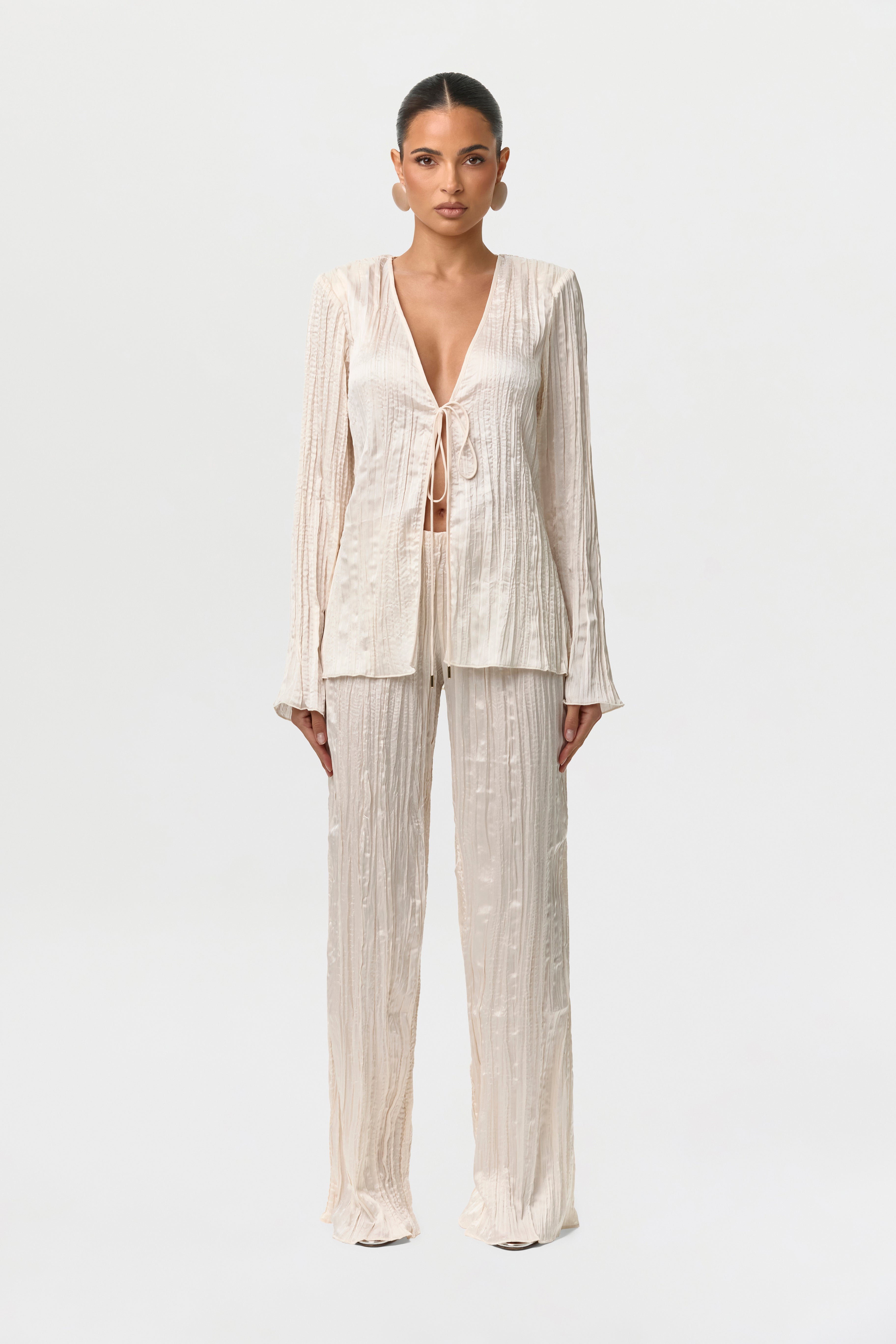Satin Plissé Pant