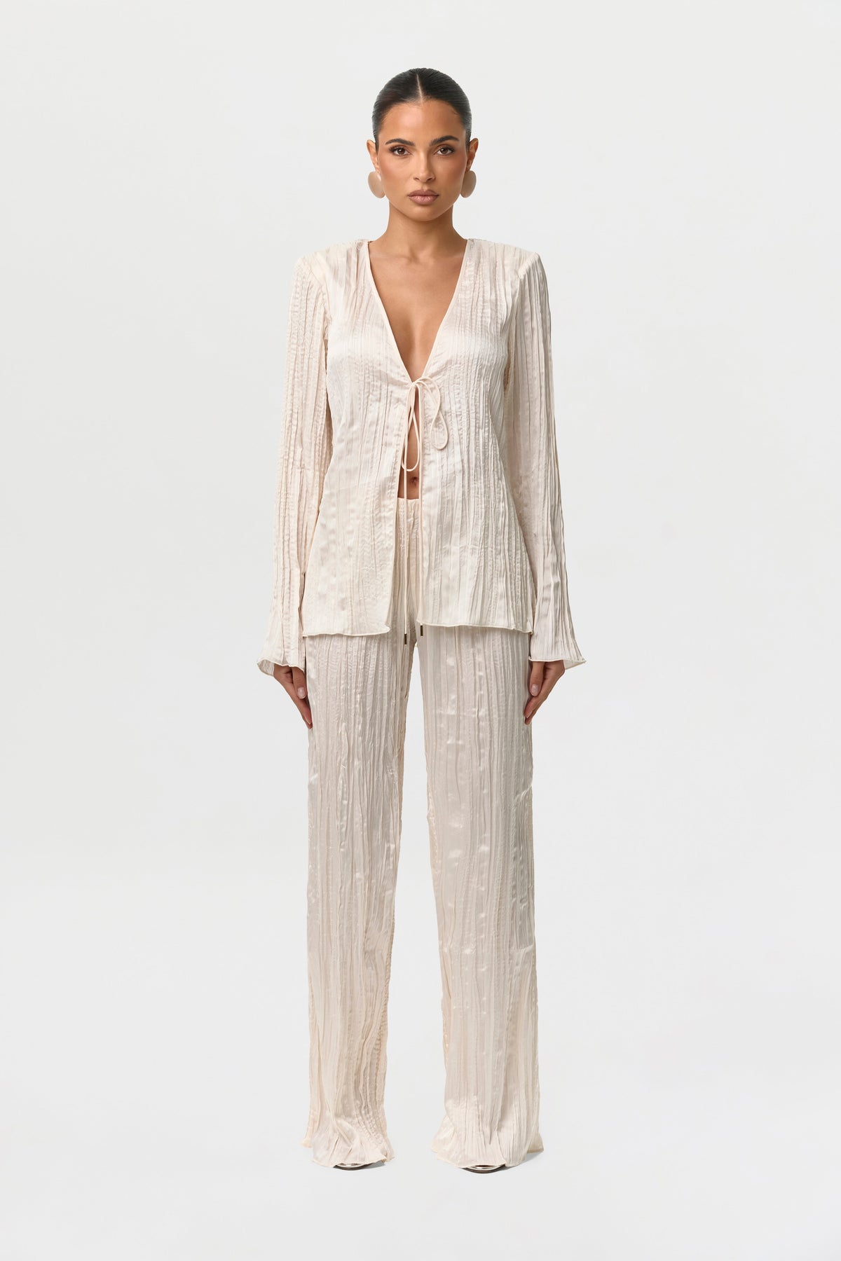 Satin Plissé Pant