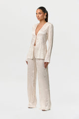 Satin Plissé Pant