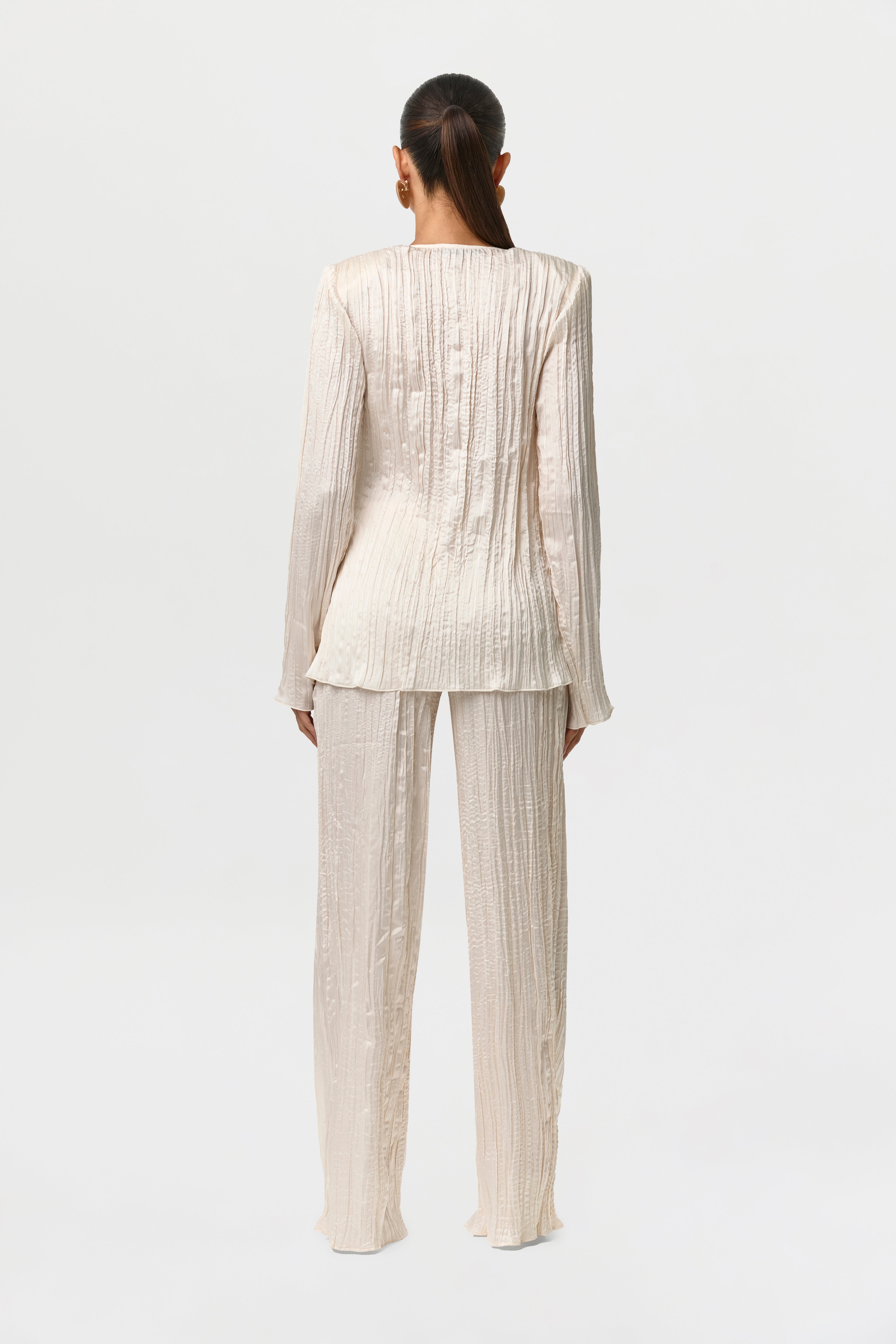 Satin Plissé Pant