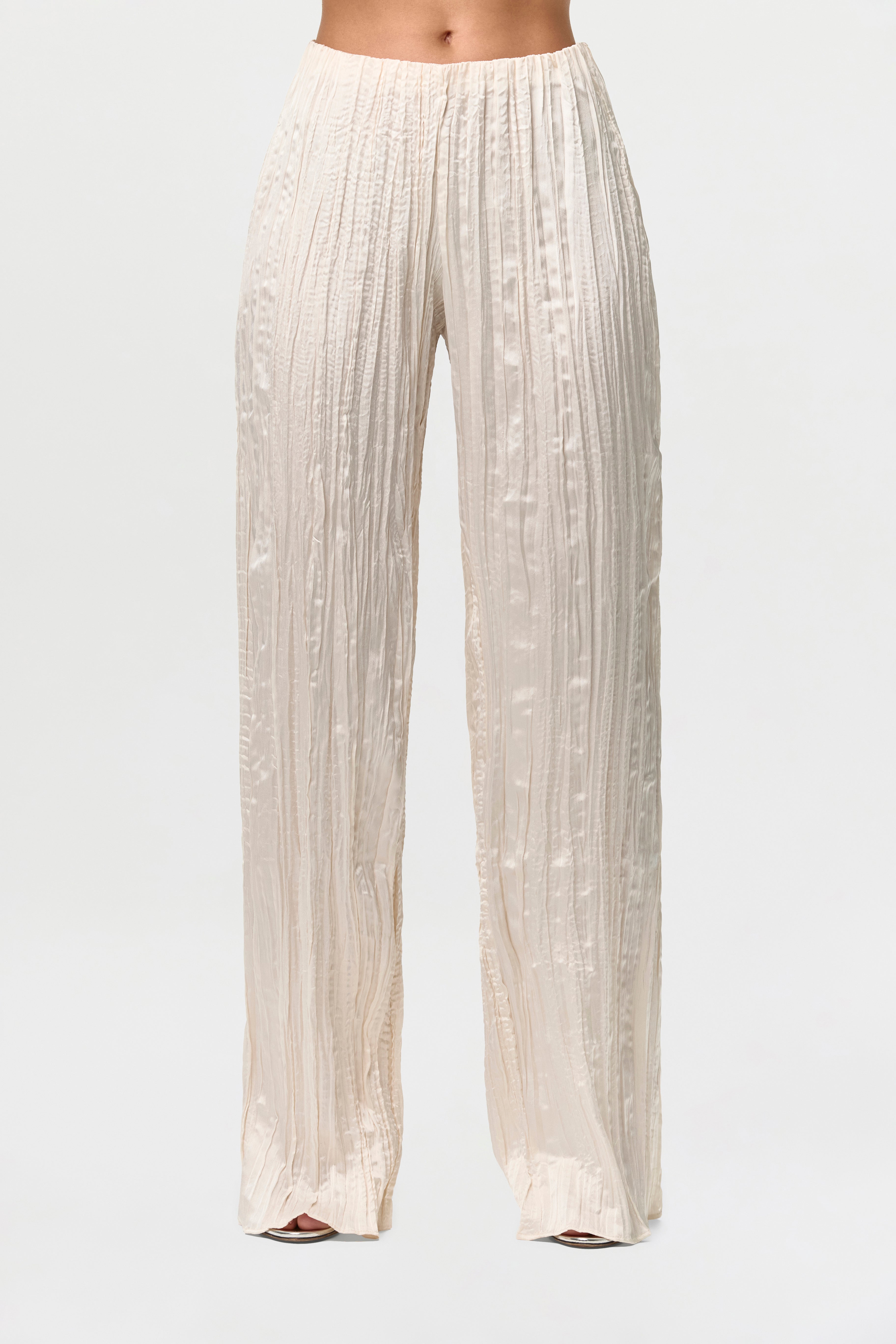 Satin Plissé Pant