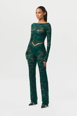 Stretch Lace Straight Leg Pants