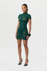 Stretch Lace Scallop Mini Skirt