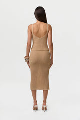 Knit High Waist Midi Skirt