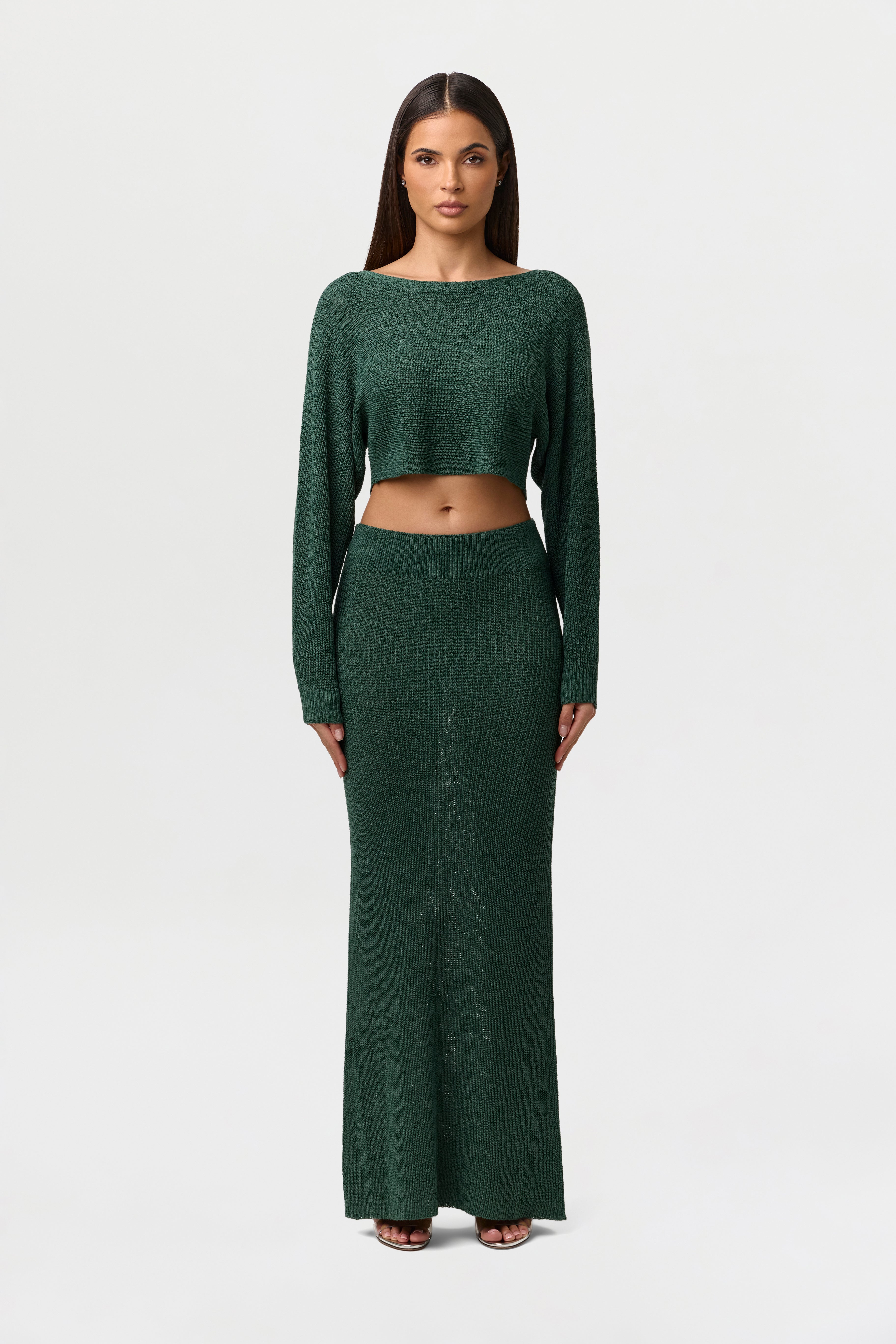 Ribbed Knit Maxi Skirt