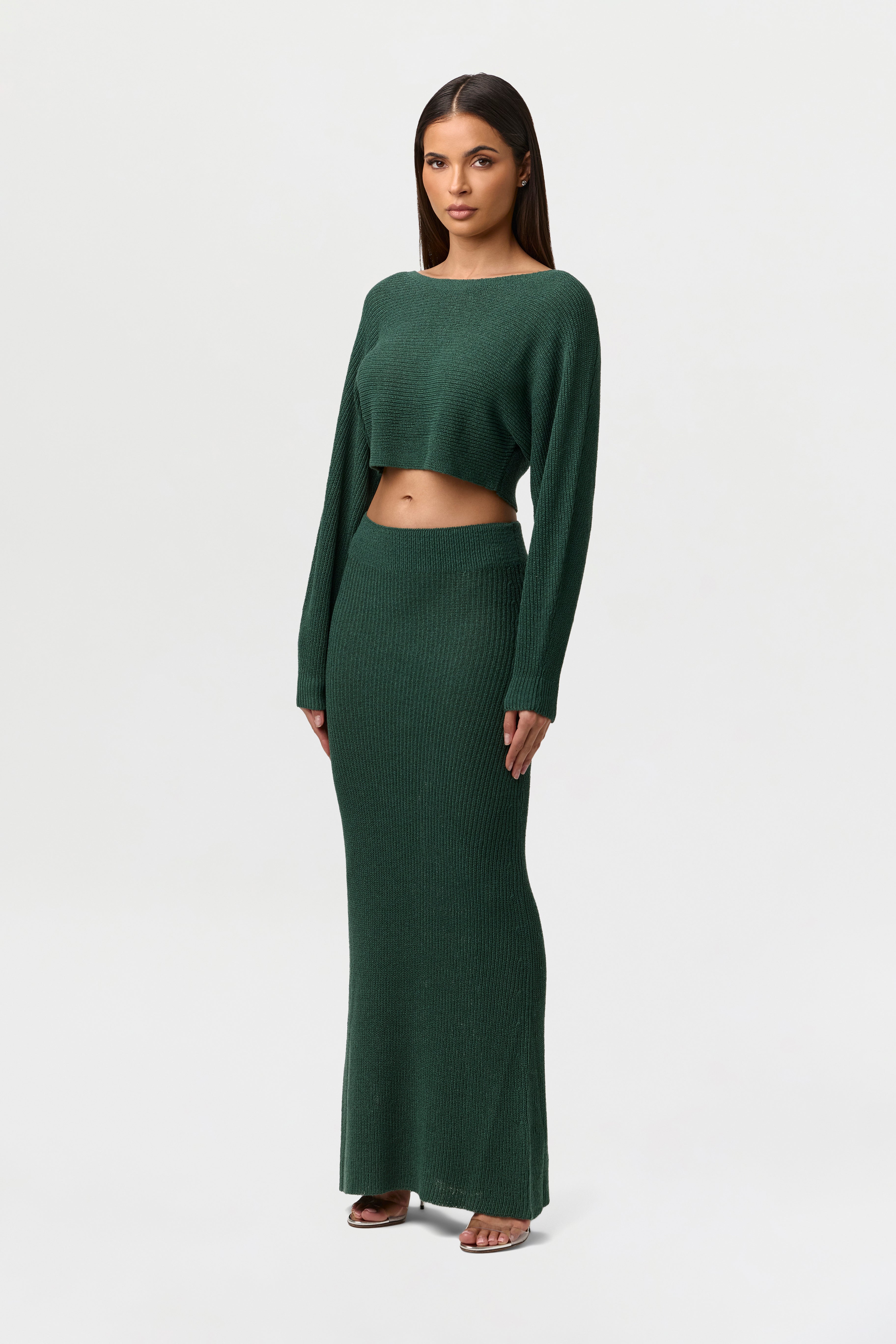 Ribbed Knit Maxi Skirt