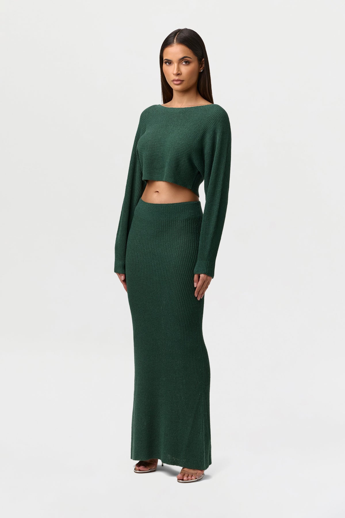 Ribbed Knit Maxi Skirt