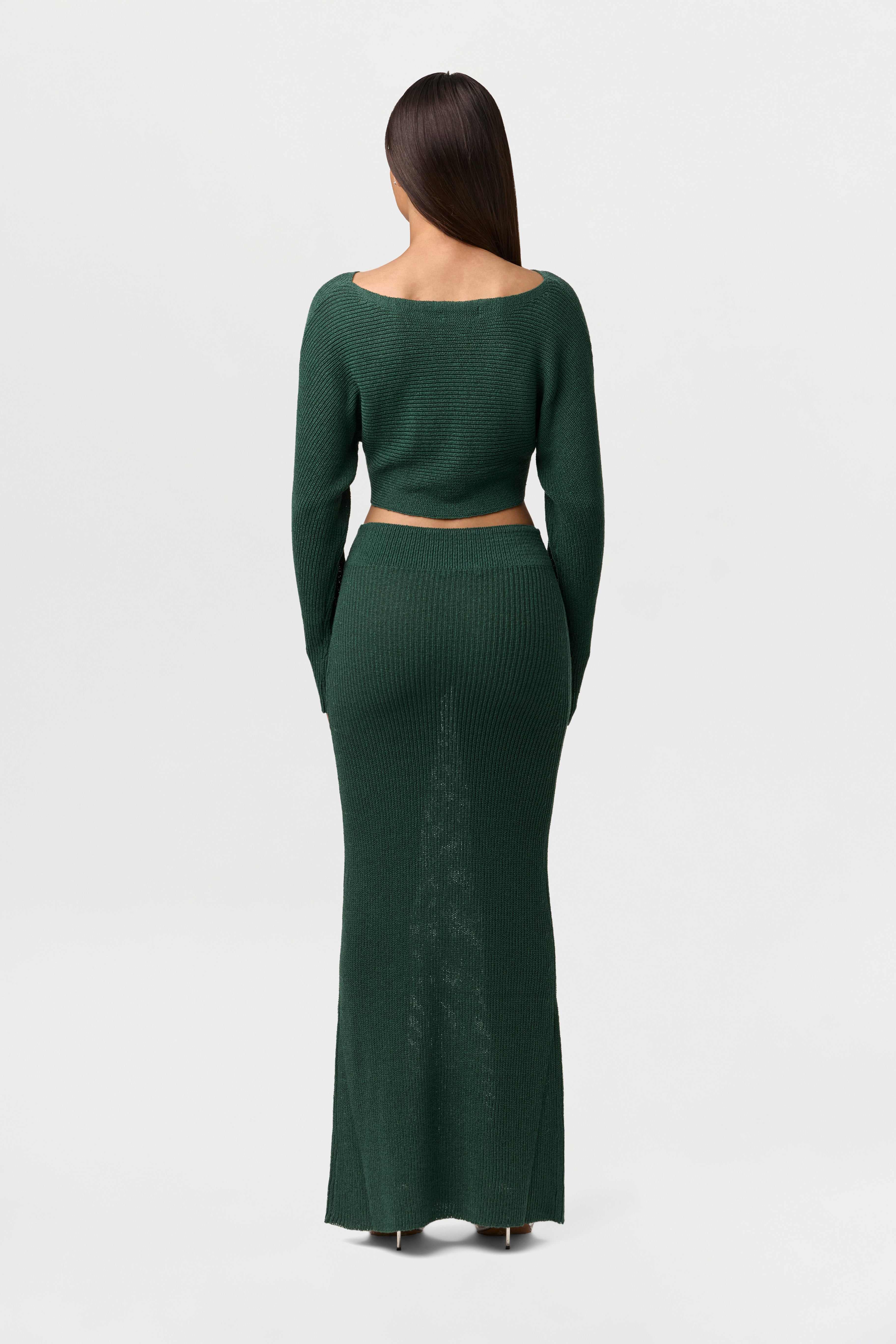 Ribbed Knit Maxi Skirt