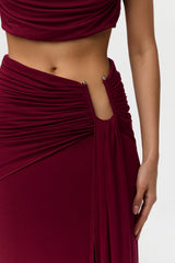 Smooth Draped Wired Maxi Skirt