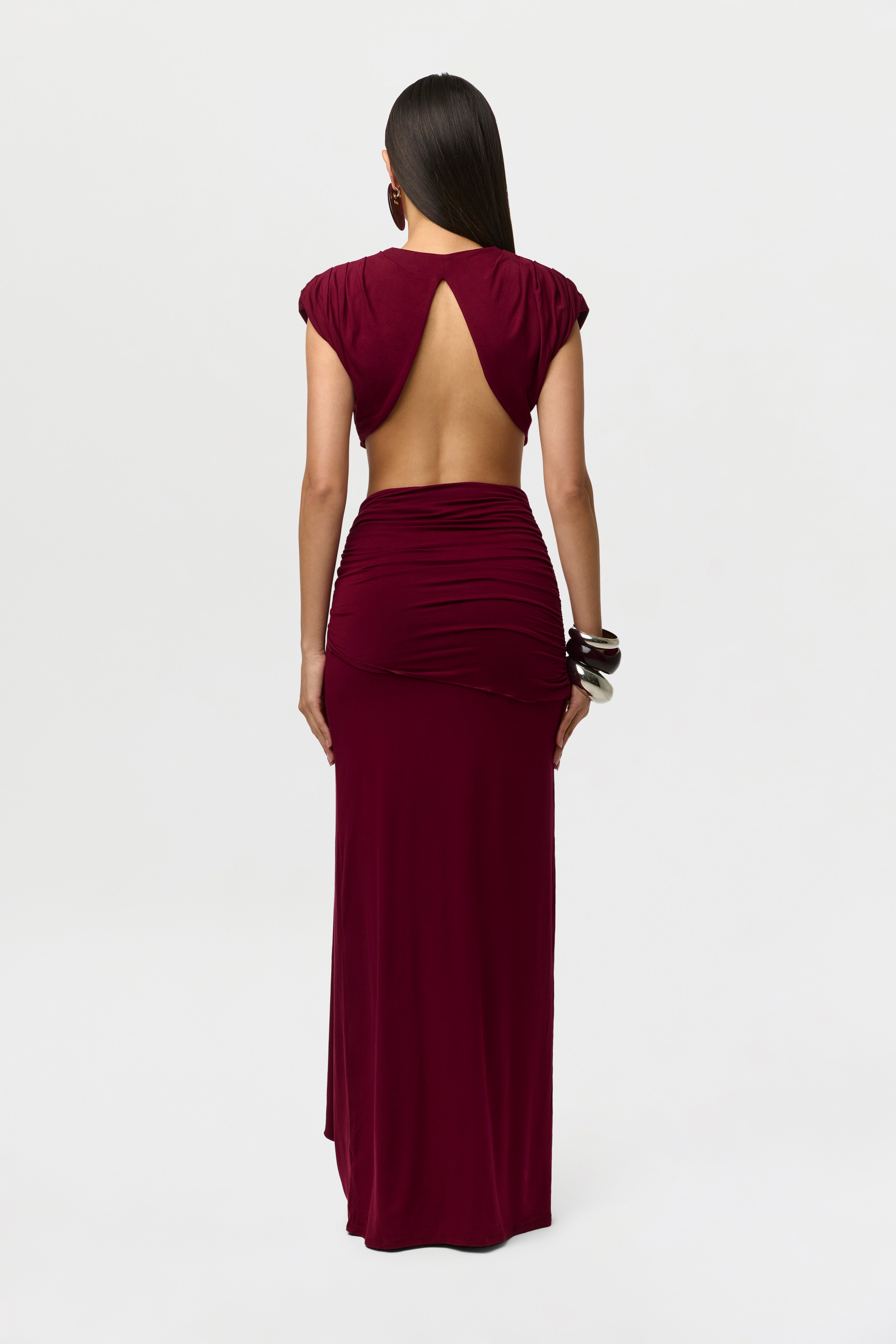 Smooth Draped Wired Maxi Skirt