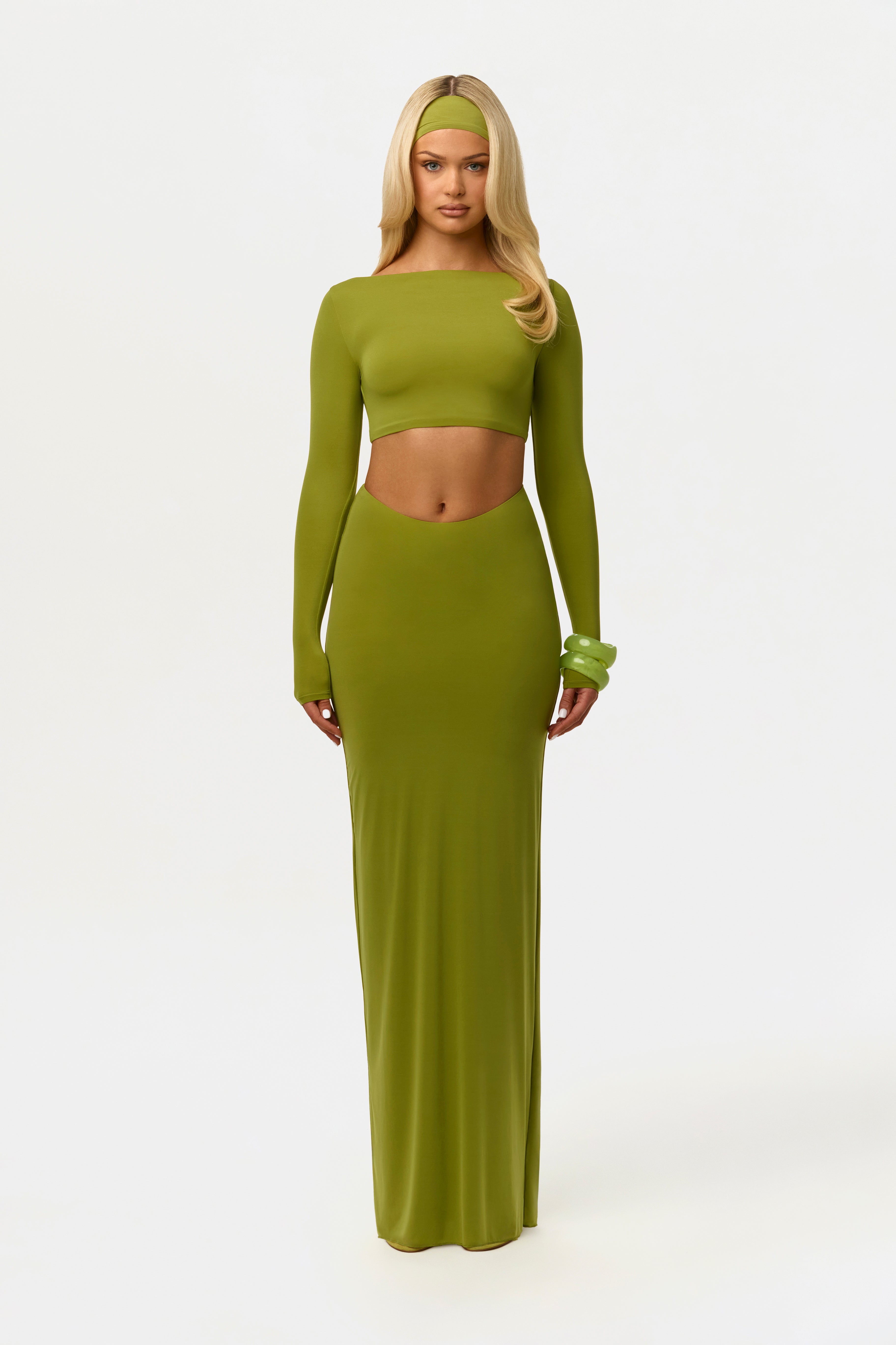 Naked Scoop Waist Maxi Skirt